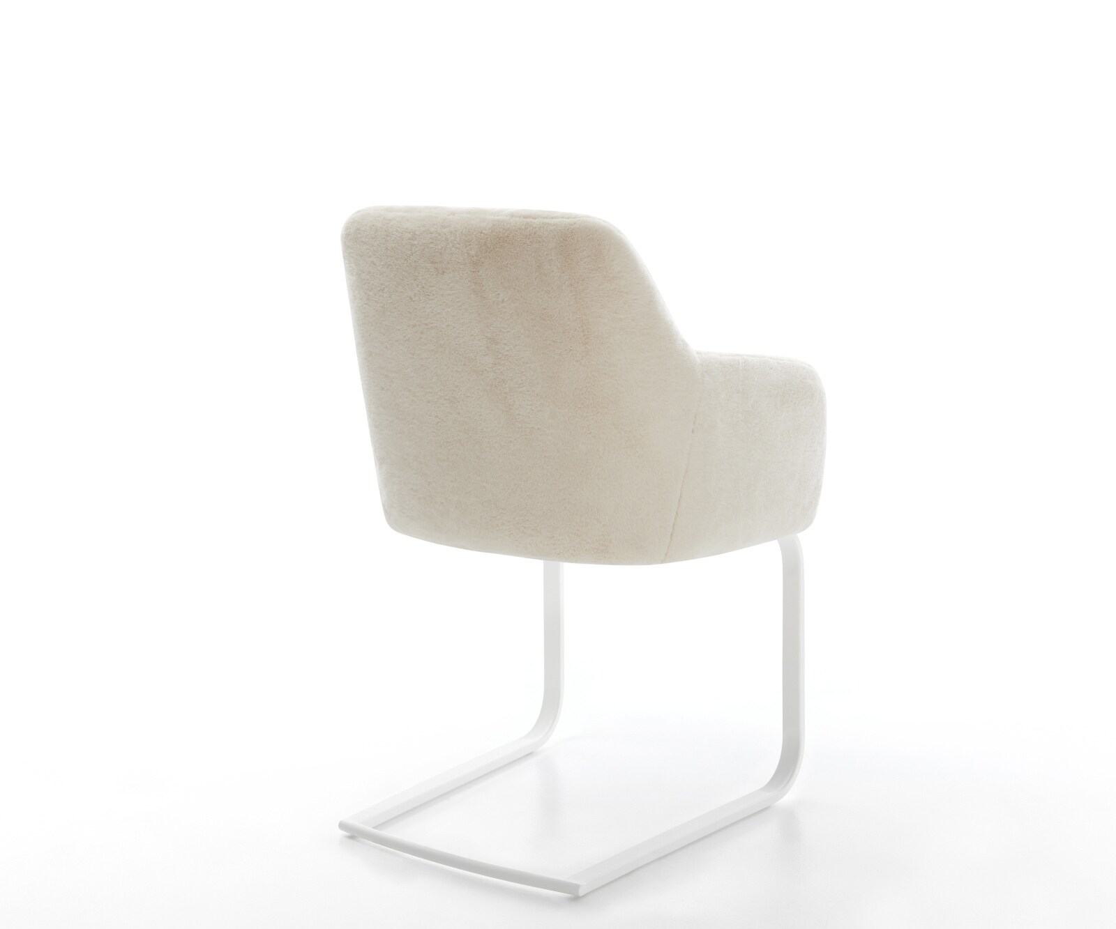 Freischwinger Greg-Flex Plüsch Creme-Weiß Freischwinger flach Weiß Taschenfederkern 5