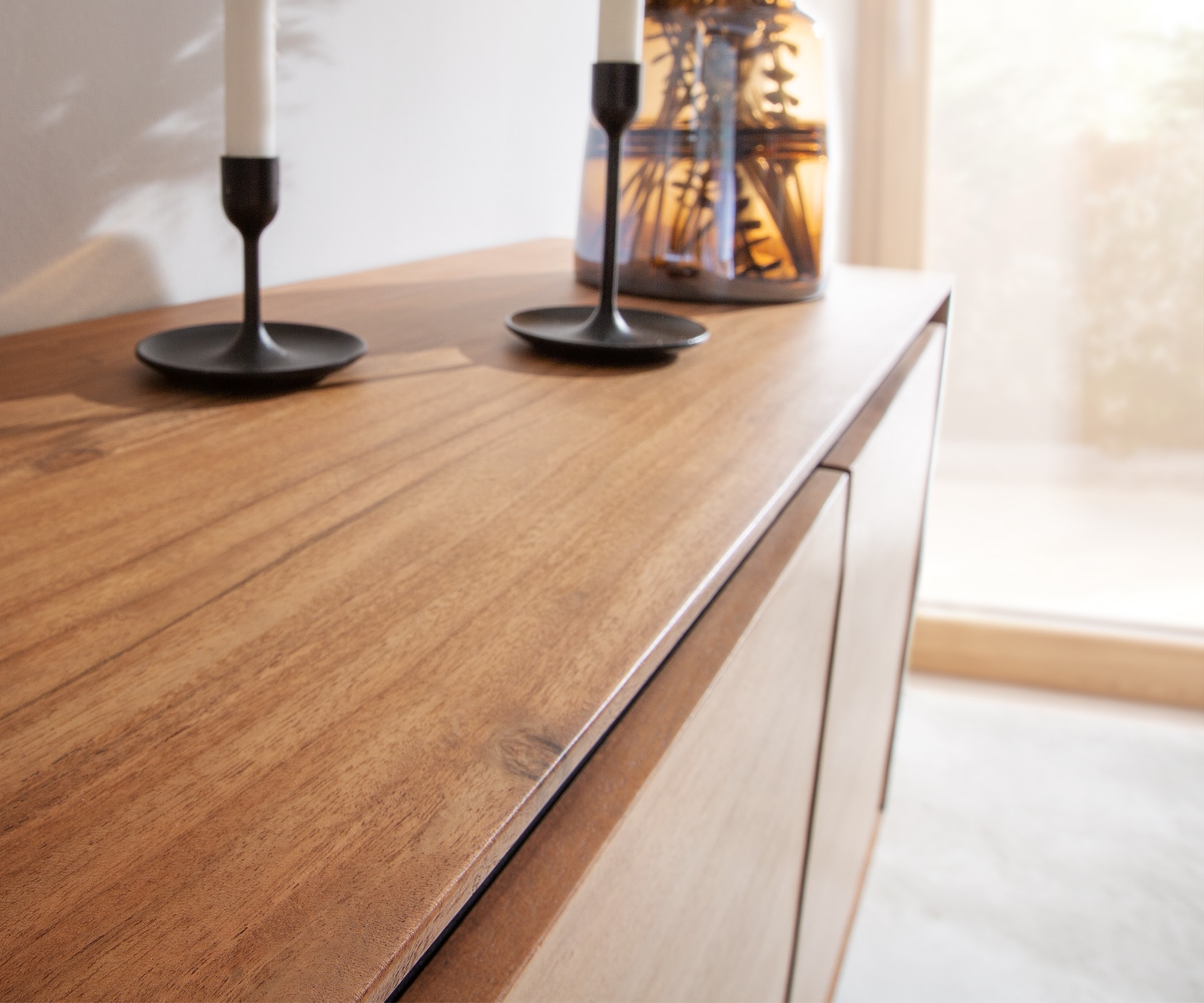 Sideboard Stonegrace 145 cm Akazie Natur 3 Türen Steinfurnier V-Fuß 3 Sideboard Stonegrace 145 cm Akazie Natur 3 Türen Steinfurnier V-Fuß 3