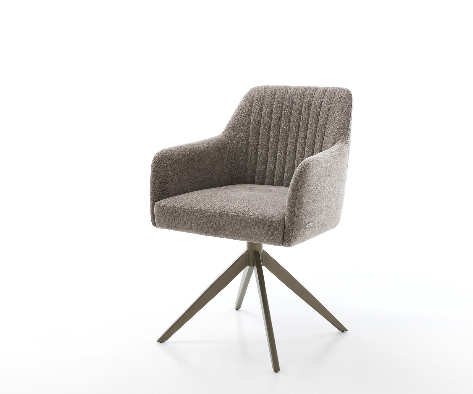 Drehstuhl Greg-Flex Strukturstoff Soft Taupe Kreuzgestell breit Effektfinish Titan 360° drehbar Wippfunktion Taschenfederkern