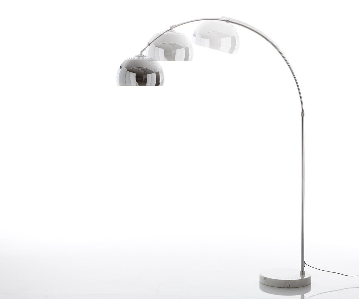 Bogenleuchte Big-Deal Eco Silber Marmor höhenverstellbar 1