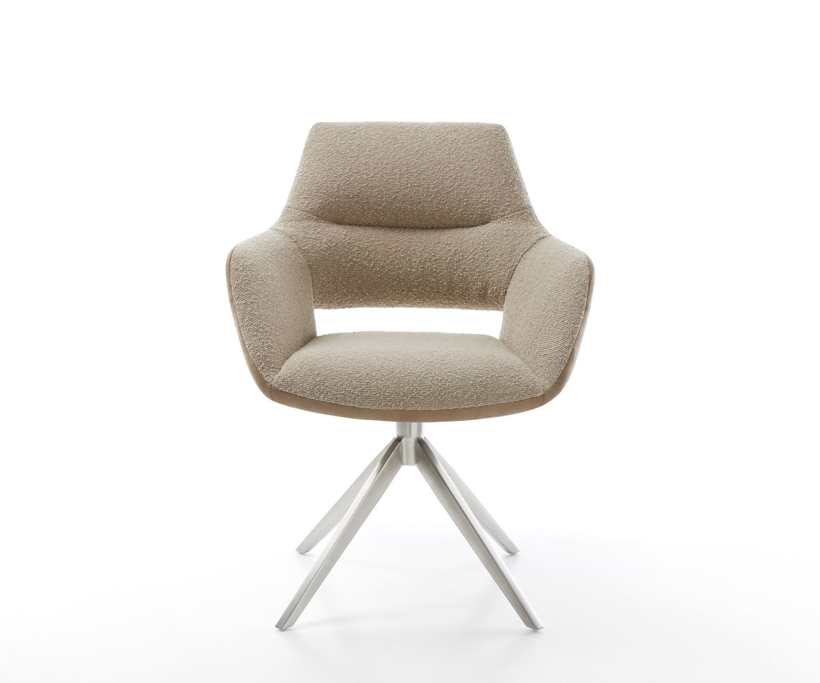 Drehstuhl Yago-Flex mit Armlehnen Materialmix Schlamm Kreuzgestell breit Edelstahl 360° drehbar Wippfunktion Taschenfederkern 1 Drehstuhl Yago-Flex mit Armlehnen Materialmix Schlamm Kreuzgestell breit Edelstahl 360° drehbar Wippfunktion Taschenfederkern 1