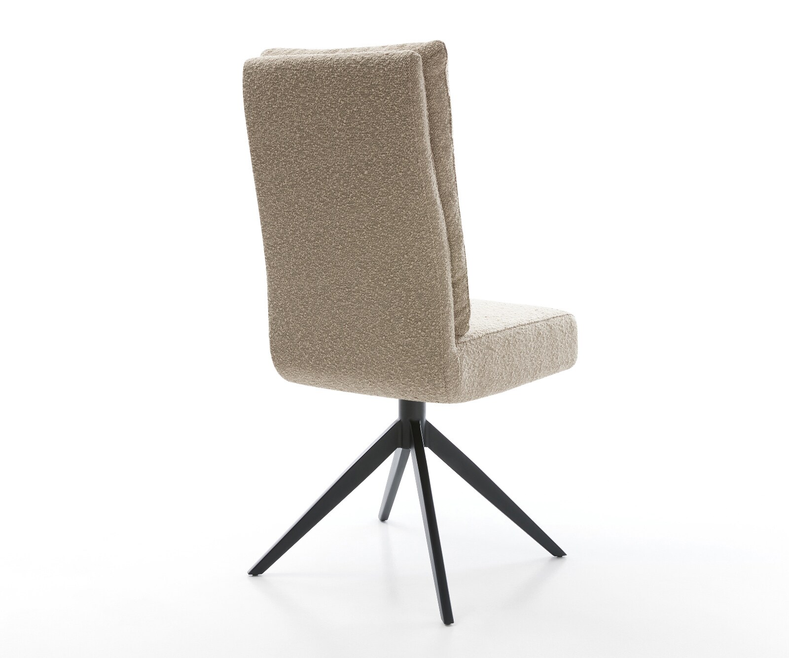 Drehstuhl Pela-Flex Bouclé Schlamm Kreuzgestell breit Schwarz 360° drehbar Wippfunktion Taschenfederkern 4