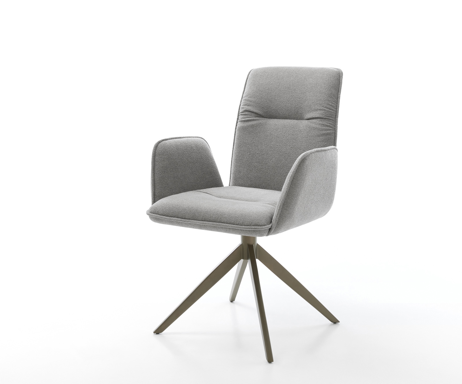 Drehstuhl Vinja-Flex Strukturstoff Soft Grau Kreuzgestell breit Effektfinish Titan 360° drehbar Wippfunktion 1