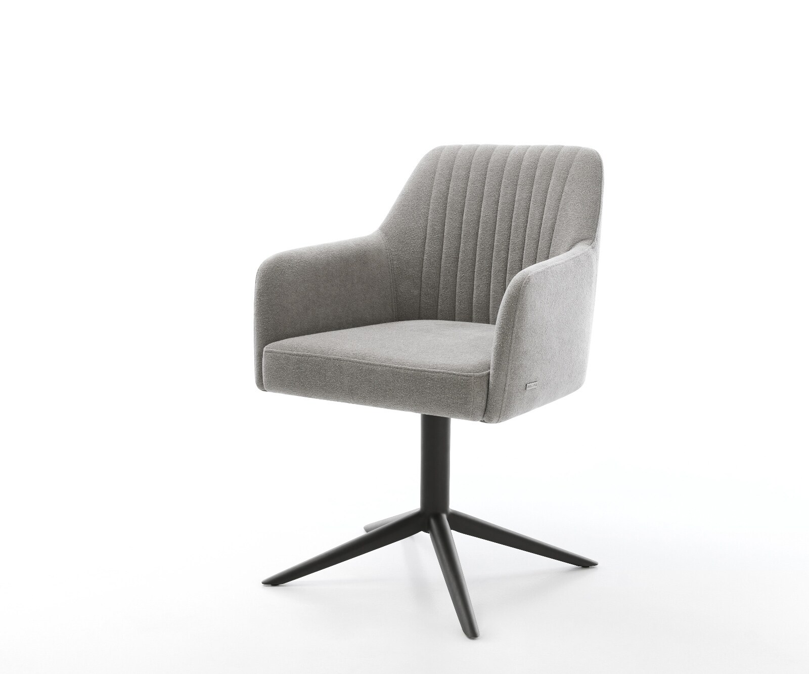 Drehstuhl Greg-Flex Strukturstoff Soft Grau Fußkreuz Schwarz 360° drehbar W günstig online kaufen