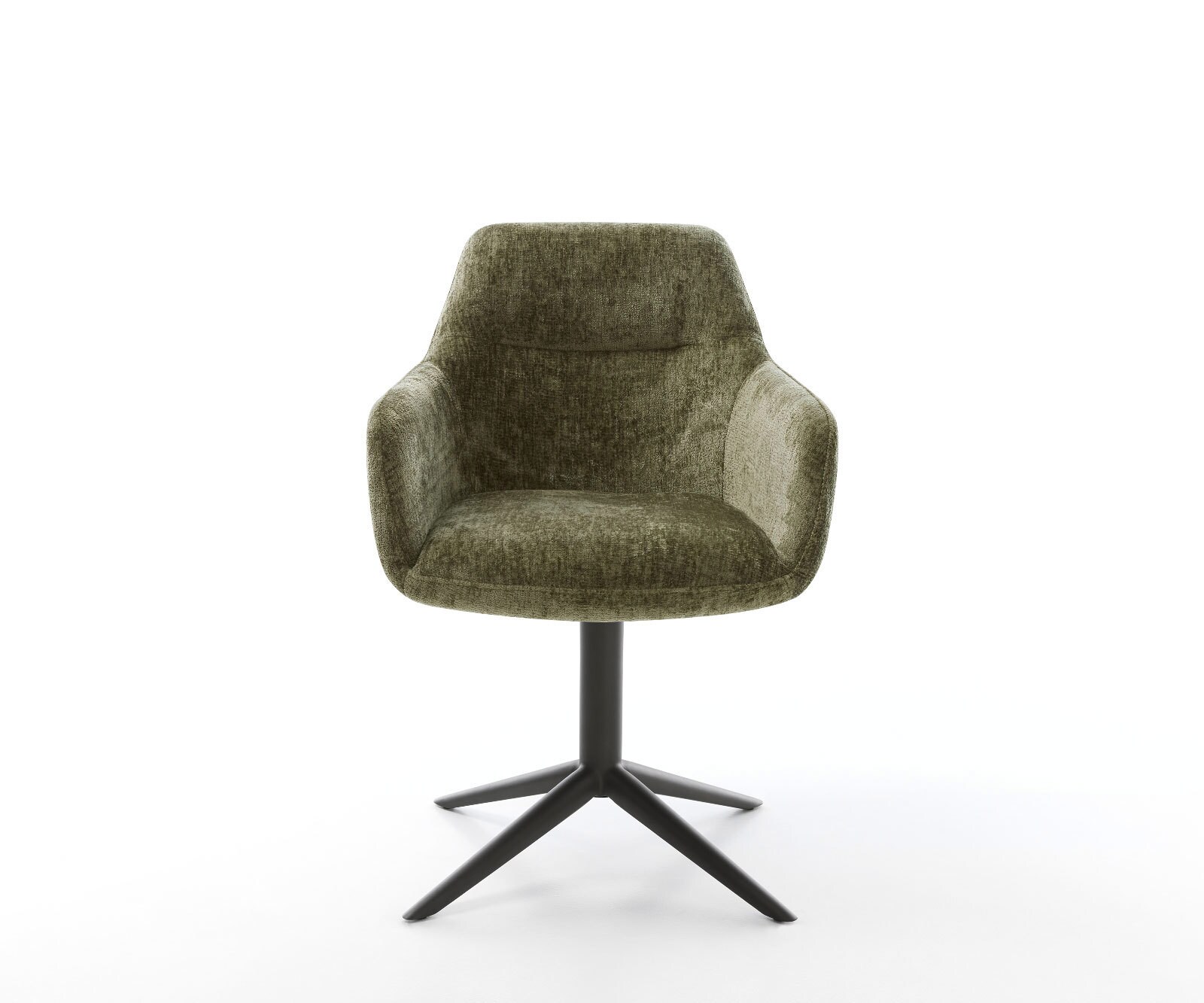 Drehstuhl Pejo-Flex Chenille Olive Fußkreuz Schwarz 360° drehbar Wippfunktion Taschenfederkern 1