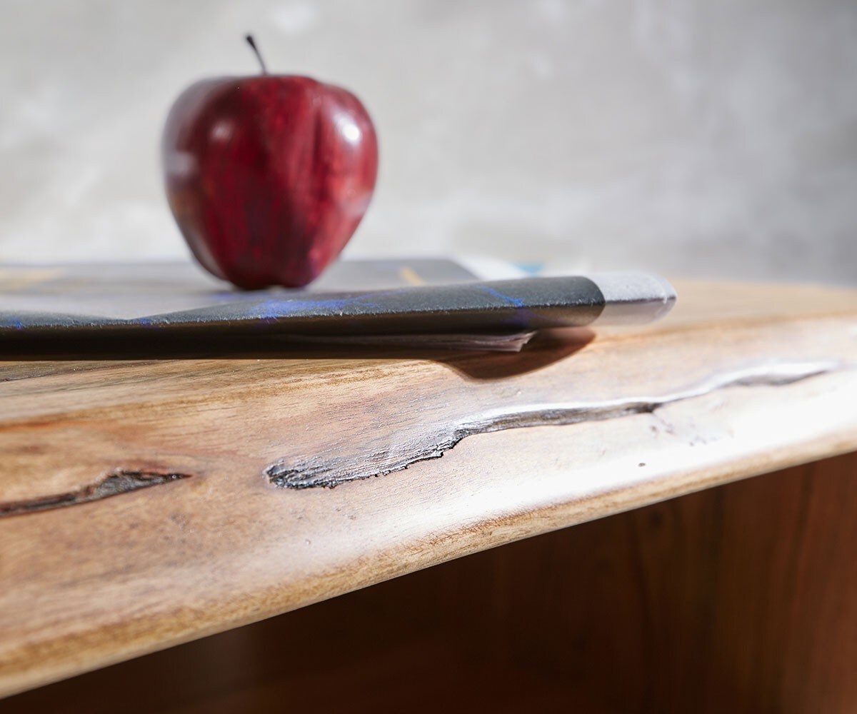 Lowboard Live-Edge 145 cm Akazie Natur Fach 3 Schübe 2