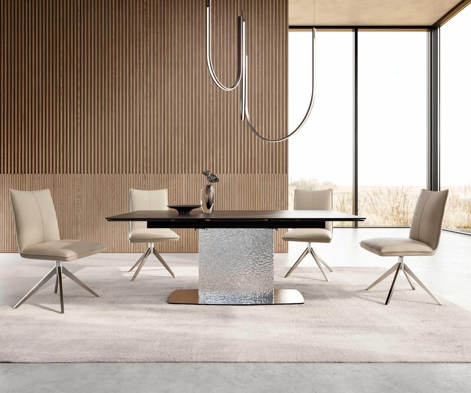 Esstisch Edge 200-300x100 Keramik Laminam®Noir Desir Braun Wave Edelstahl ausziehbar 5 Esstisch Edge 200-300x100 Keramik Laminam®Noir Desir Braun Wave Edelstahl ausziehbar 5