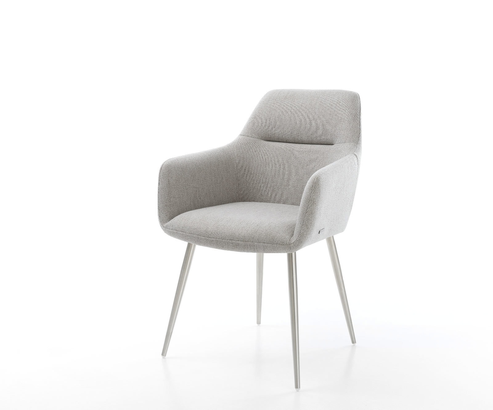 Esszimmerstuhl Pejo-Flex Stripes Hellgrau 4-Fuß konisch Edelstahl Taschenfederkern 1