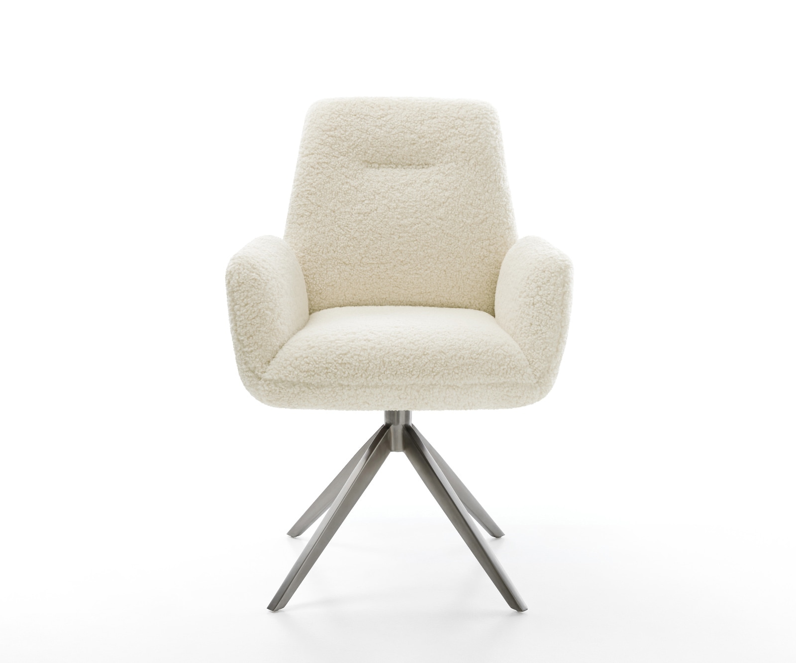 Drehstuhl Zoa-Flex Teddystoff Beige Kreuzgestell breit Graphit 360° drehbar Wippfunktion Taschenfederkern 2