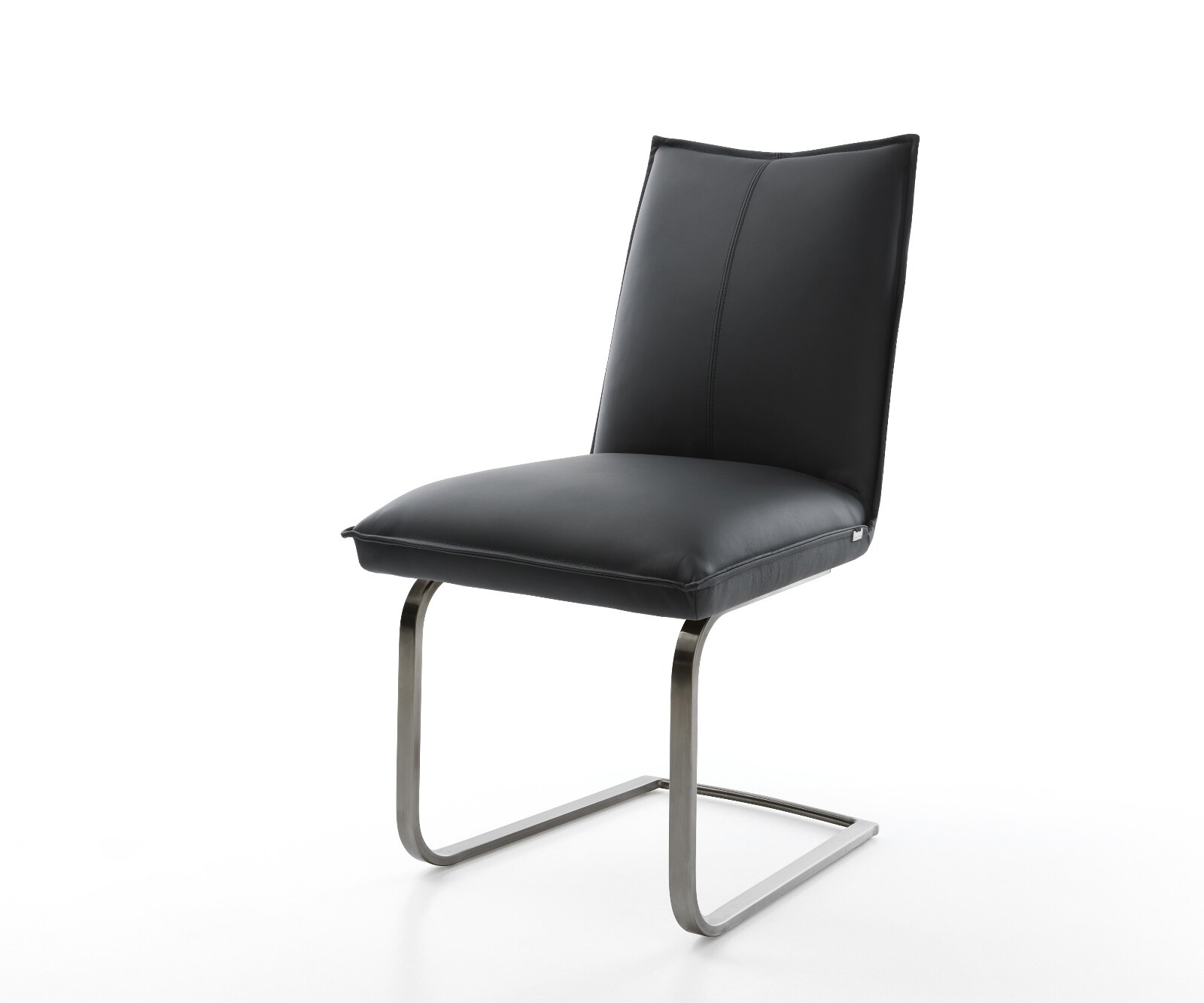 Freischwinger Lelio-Flex Echt-Leder Schwarz Freischwinger flach Graphit Taschenfederkern
