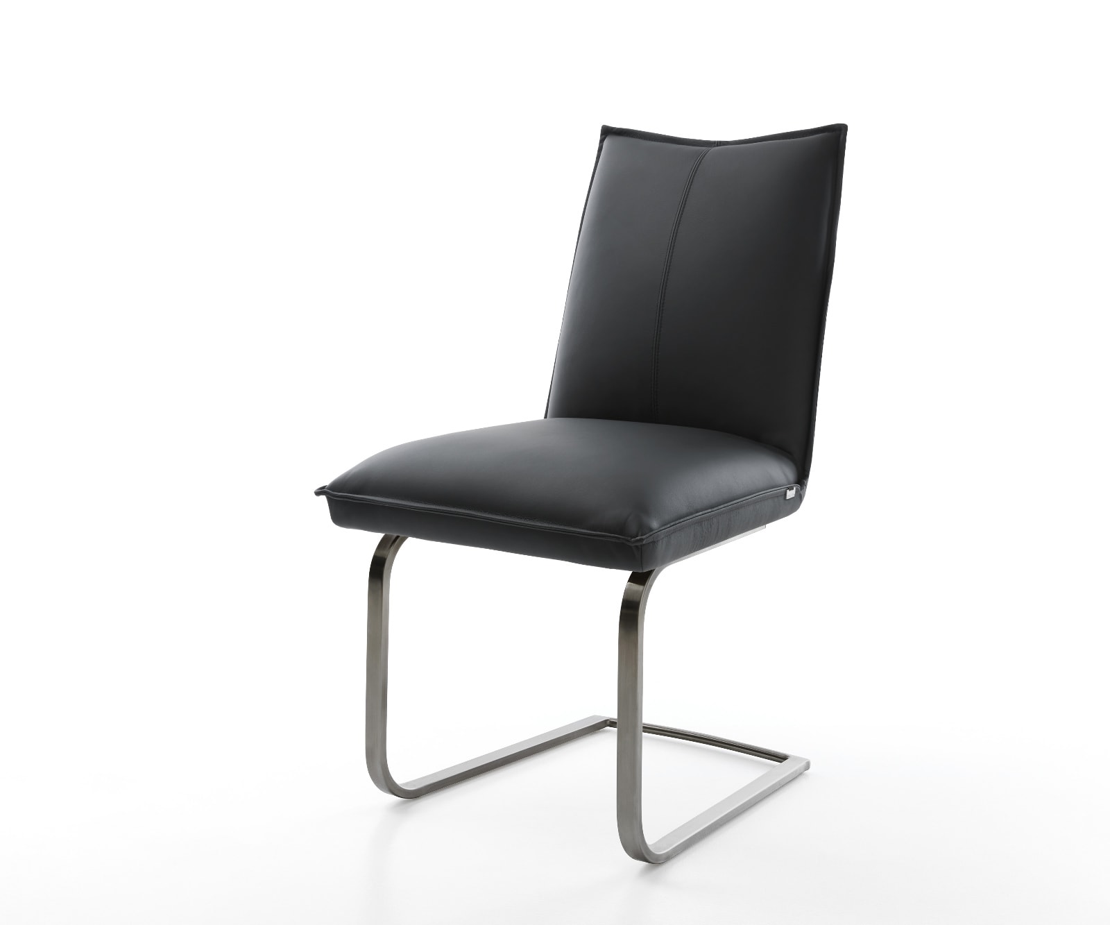 Freischwinger Lelio-Flex Echt-Leder Schwarz Freischwinger flach Graphit Taschenfederkern