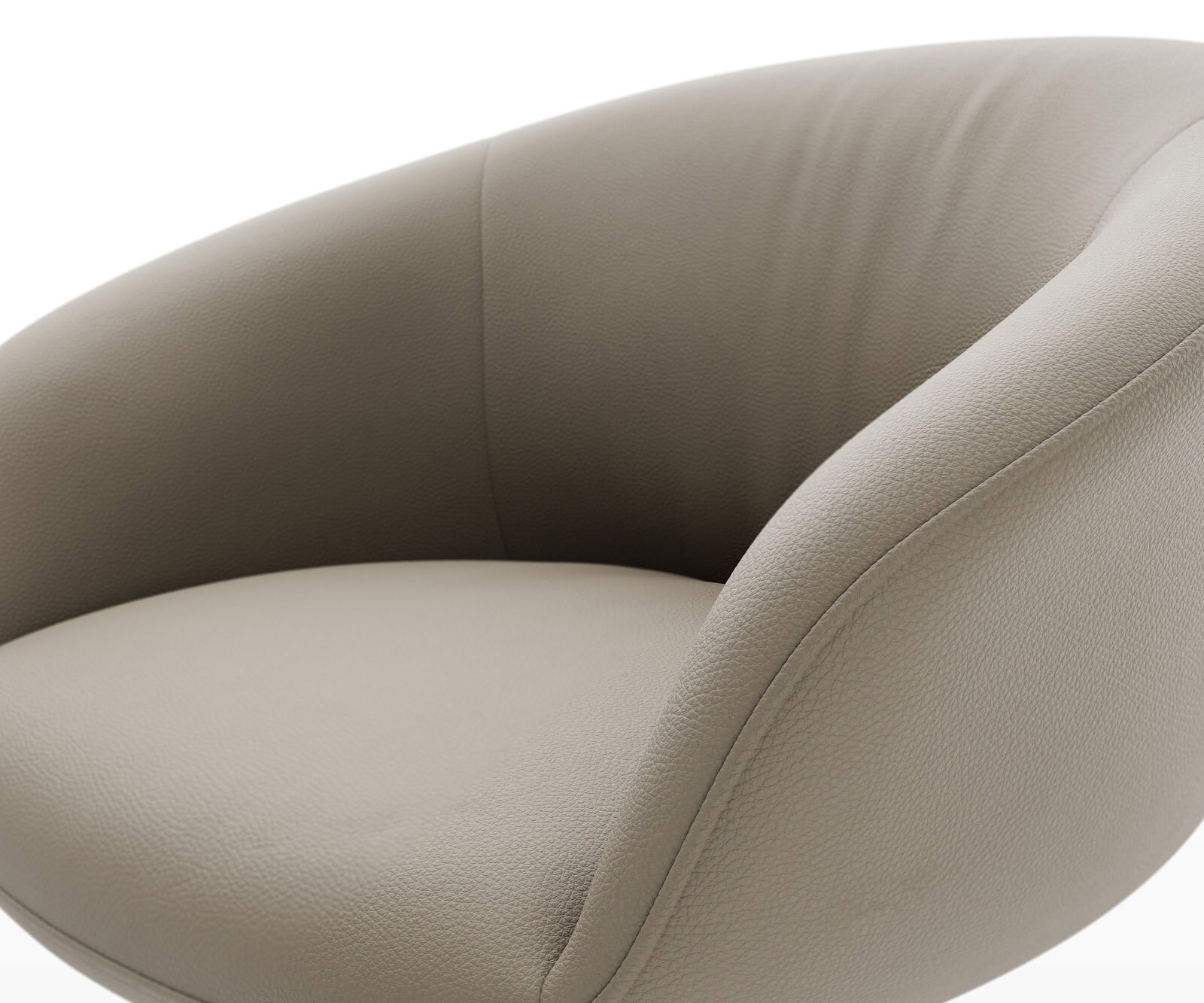 Drehstuhl Vinka-Flex mit Armlehnen Echt-Leder Schlamm Kreuzgestell breit Effektfinish Titan 360° drehbar Wippfunktion Taschenfederkern 3