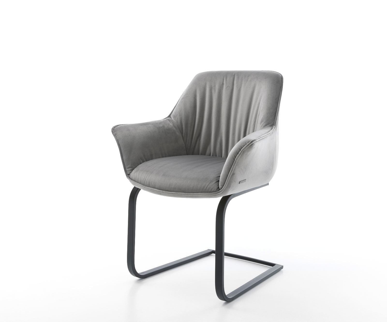 Freischwinger Keila-Flex mit Armlehnen Samt Grau Freischwinger flach Schwarz 1