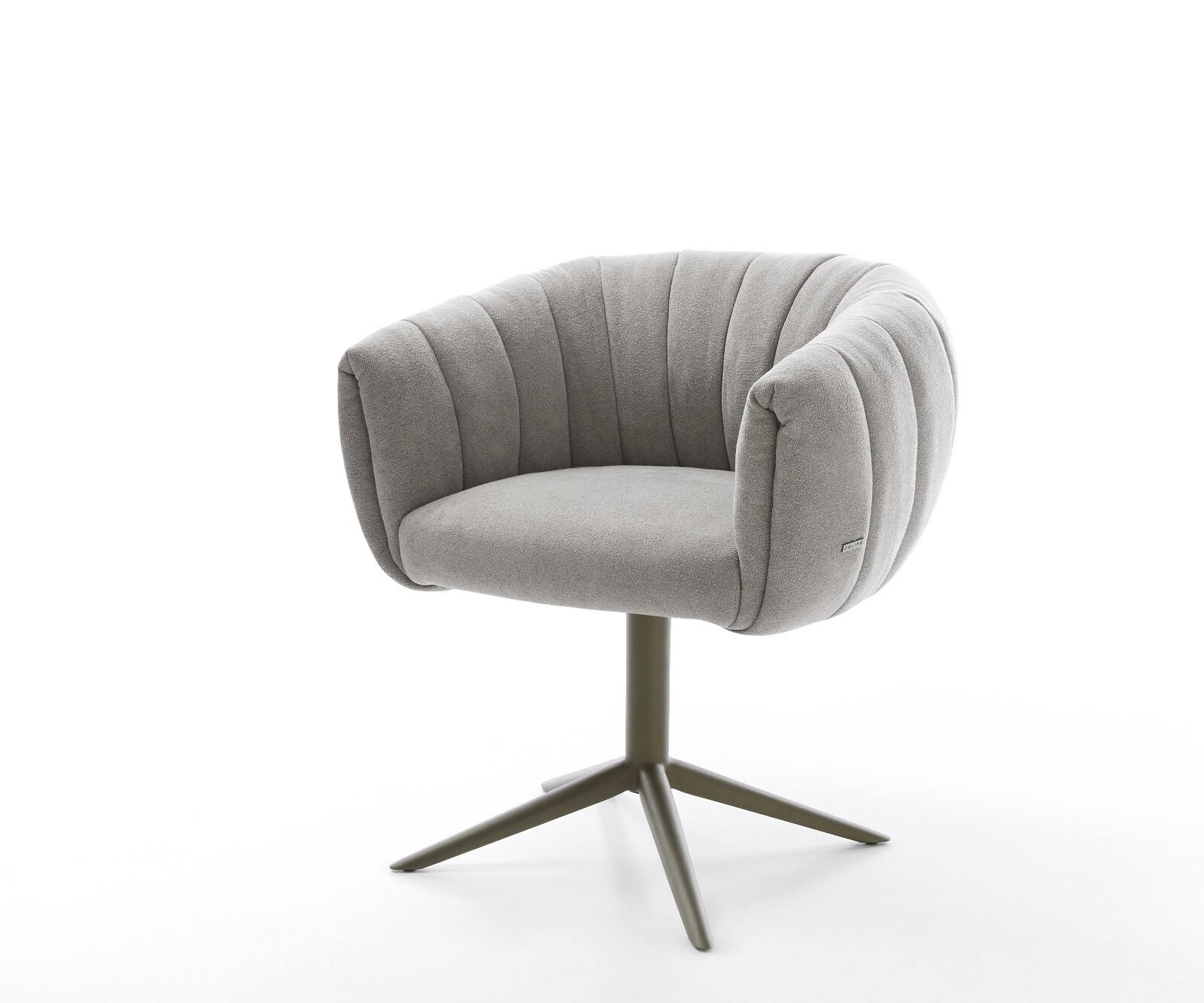 Drehstuhl Jada-Flex Strukturstoff Soft Grau Fußkreuz Effektfinish Titan 360° drehbar Wippfunktion Taschenfederkern 1