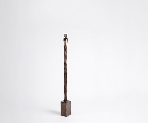 Figur Statera B12 x T12 x H131 cm Aluminium Mokka Bronze Handgemacht