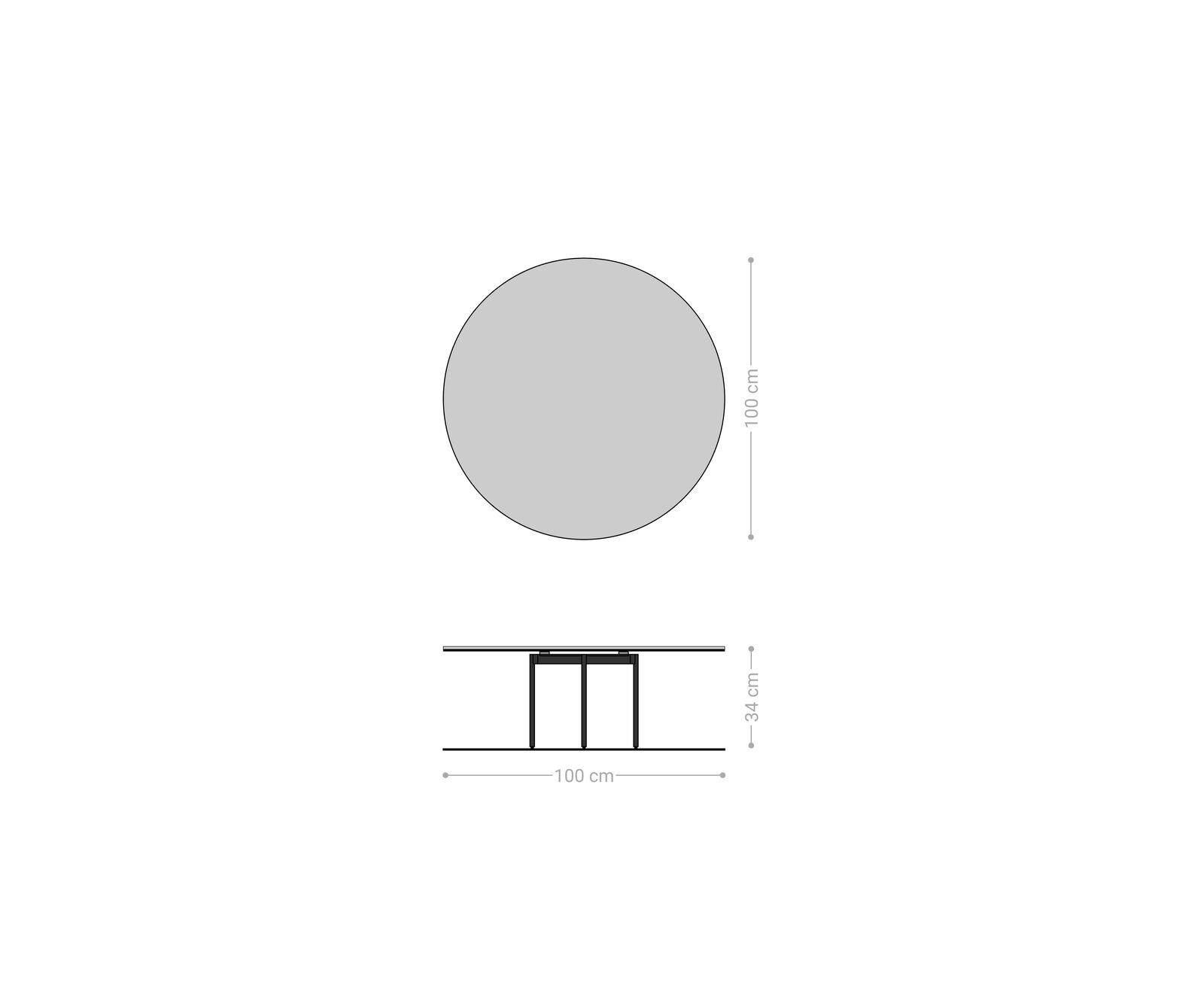 Couchtisch Edge Rund 100x100 cm Keramik Laminam® Emperador Extra Lucidato Dunkelbraun Trive Edelstahl gebürstet 7