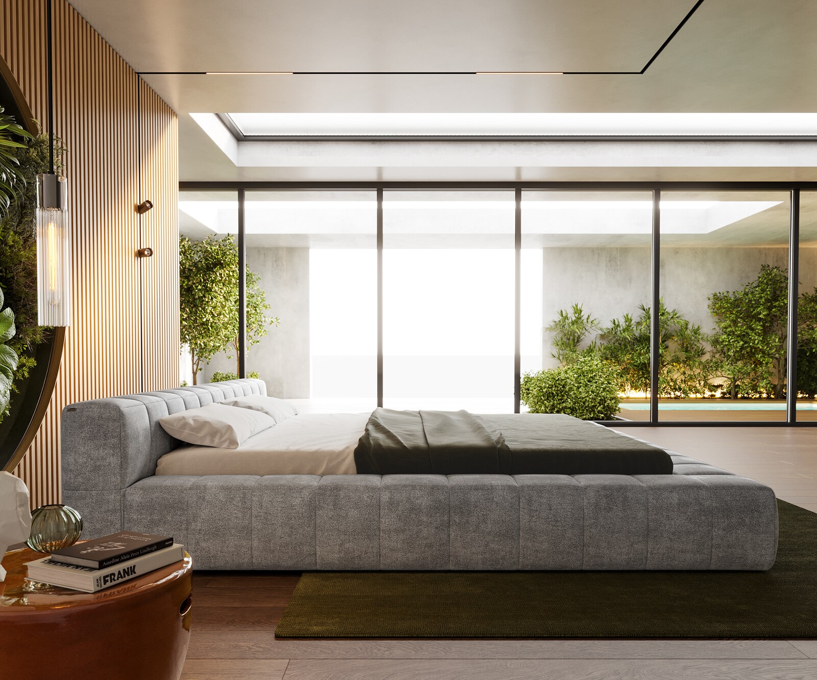 Polsterbettgestell Espazio 180x200 cm Strukturstoff Soft Grau 4