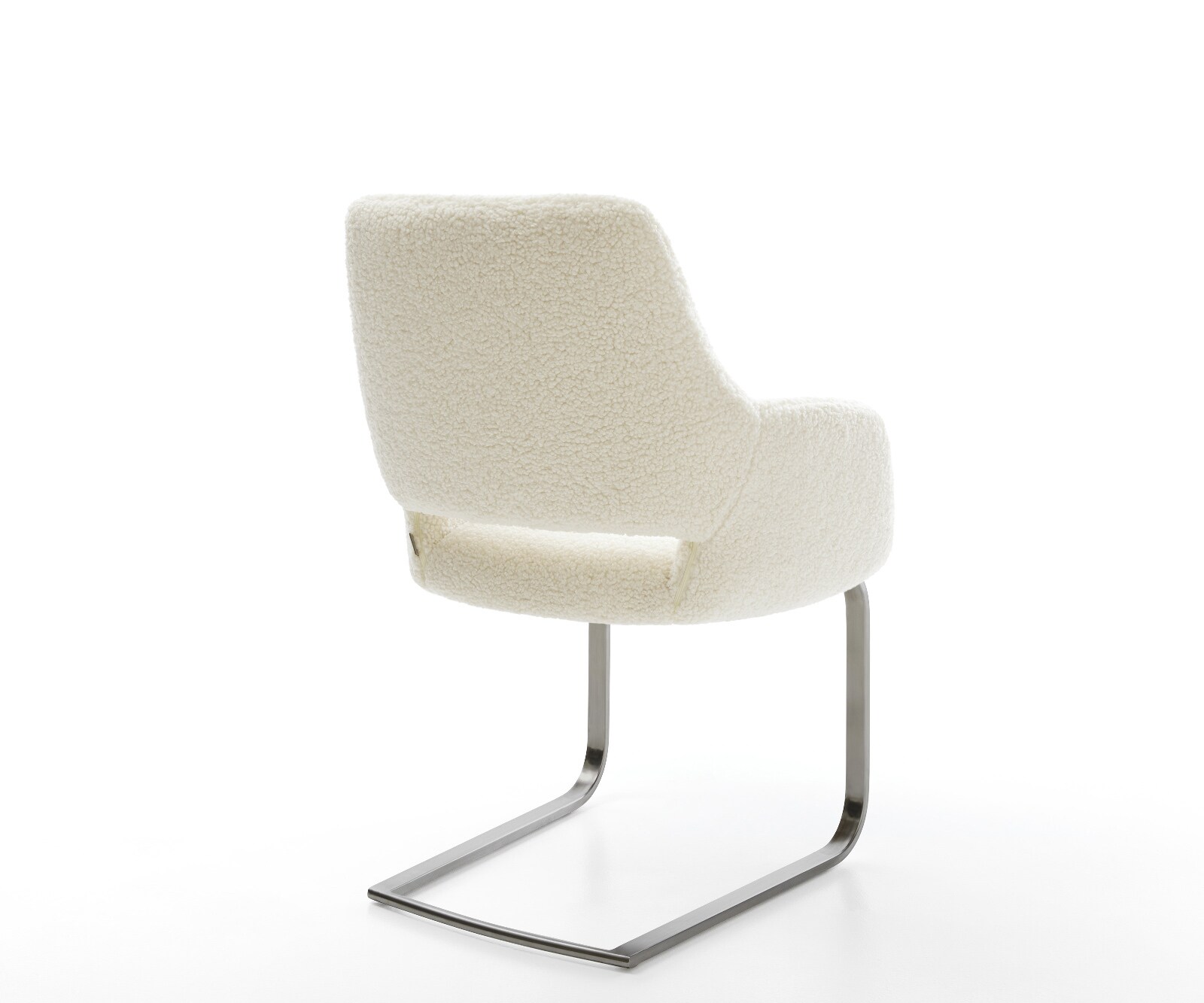 Freischwinger Yago-Flex mit Armlehnen Teddystoff Beige Freischwinger flach Graphit Taschenfederkern 5