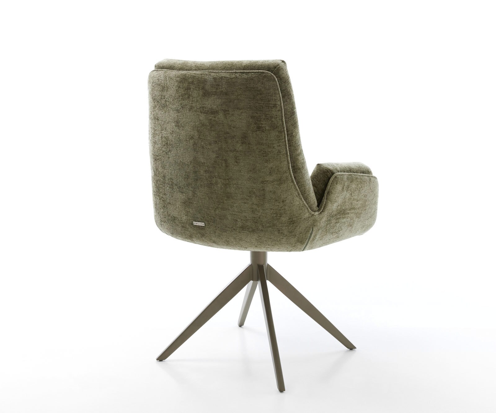 Drehstuhl Clea-Flex Chenille Olive Kreuzgestell breit Effektfinish Titan 360° drehbar Wippfunktion 5