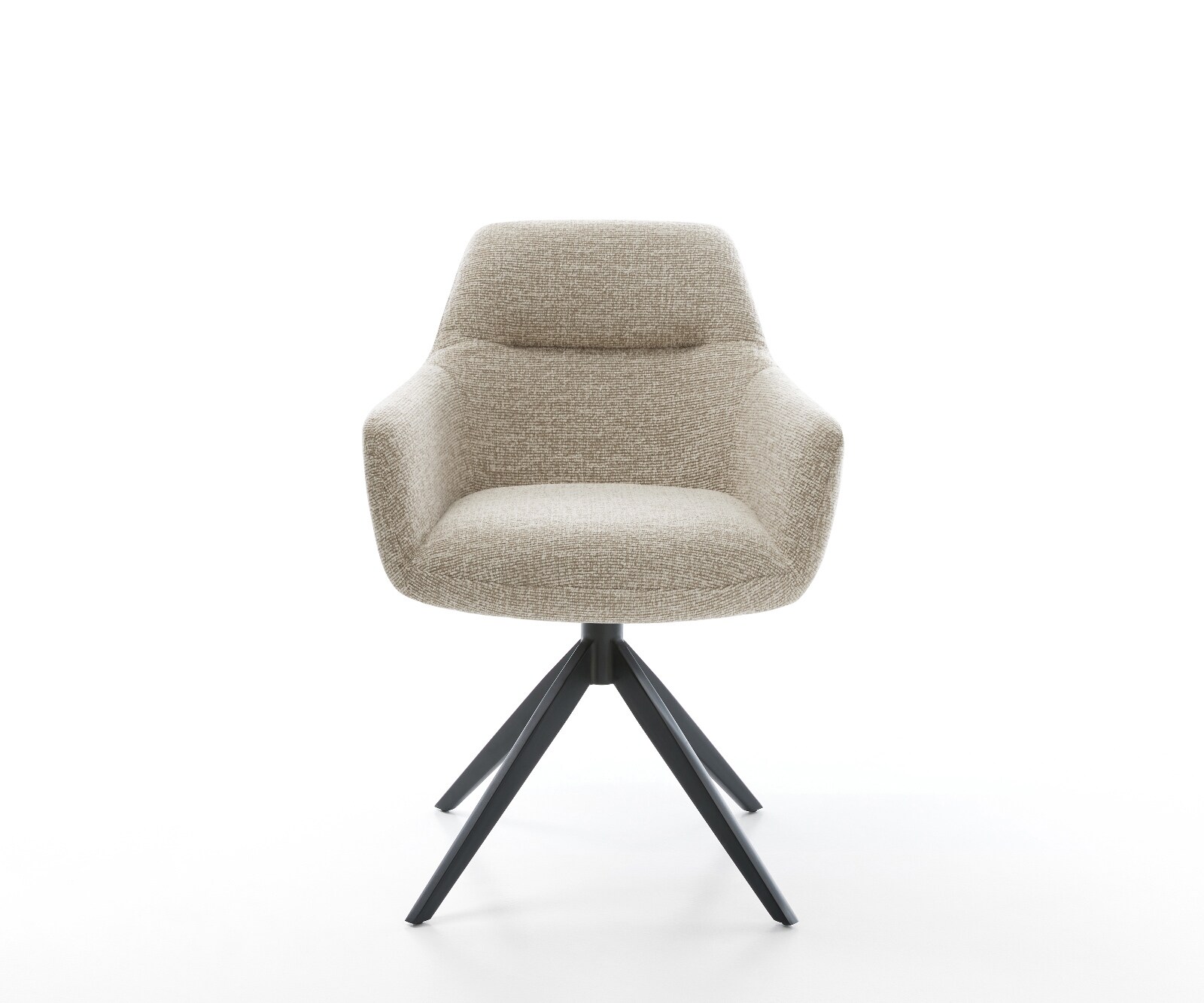 Drehstuhl Pejo-Flex Webstoff Soft Beige Kreuzgestell breit Schwarz 360° drehbar Wippfunktion Taschenfederkern 1