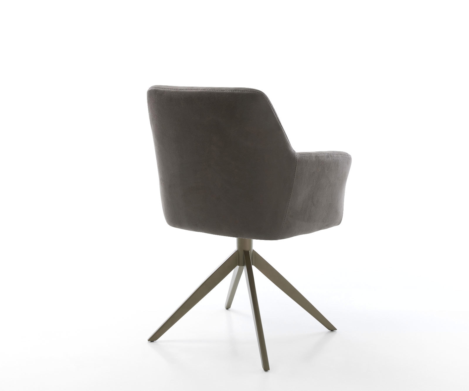Drehstuhl Xana-Flex mit Armlehnen Mikrofaser Anthrazit Vintage Kreuzgestell breit Effektfinish Titan 360° drehbar Wippfunktion Taschenfederkern 4