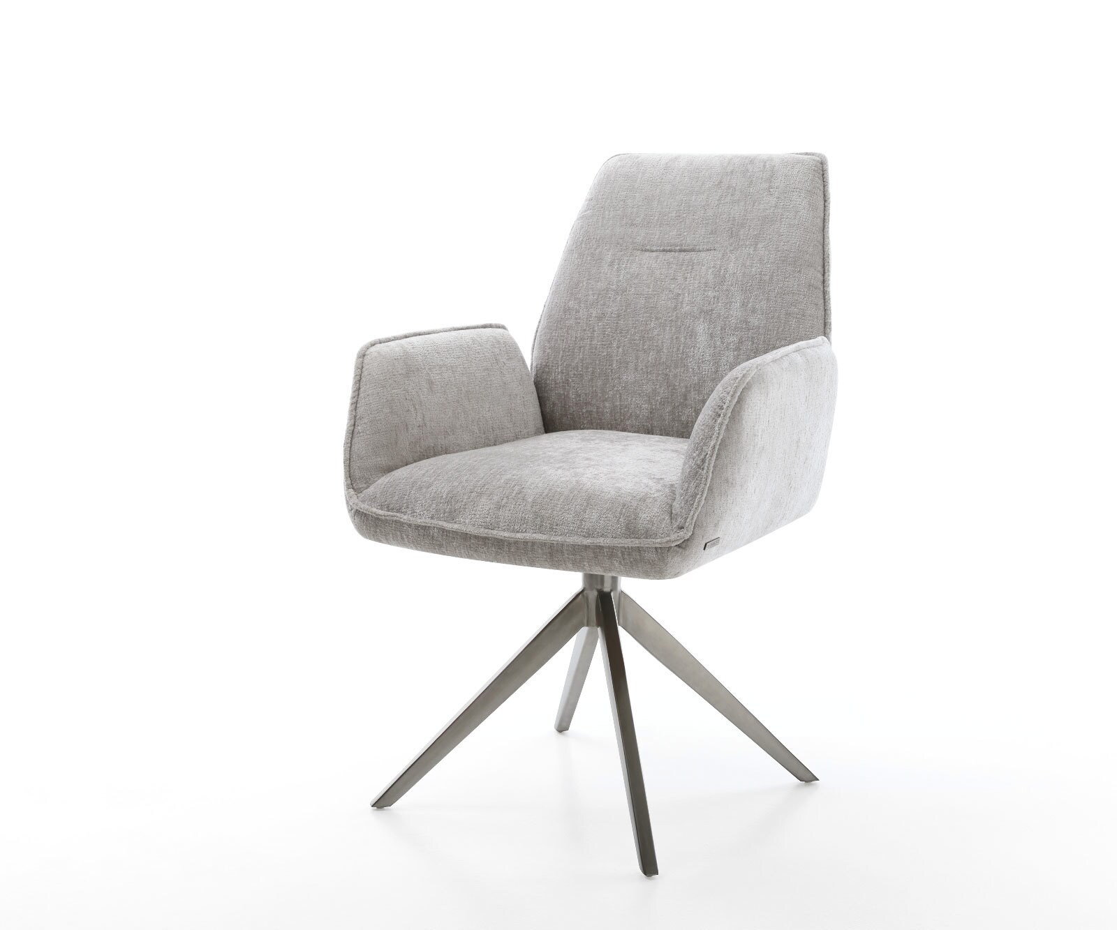 Drehstuhl Zoa-Flex Chenille Silbergrau Kreuzgestell breit Graphit 360° dreh günstig online kaufen