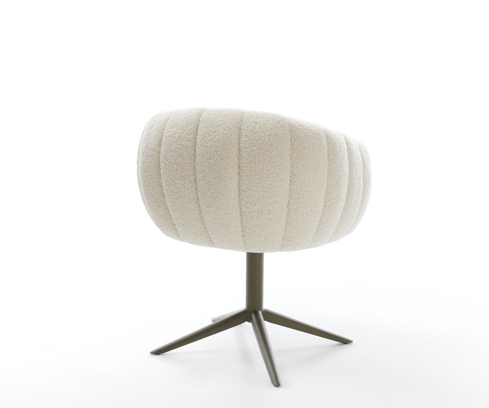 Drehstuhl Jada-Flex Teddystoff Beige Fußkreuz Effektfinish Titan 360° drehbar Wippfunktion Taschenfederkern 5