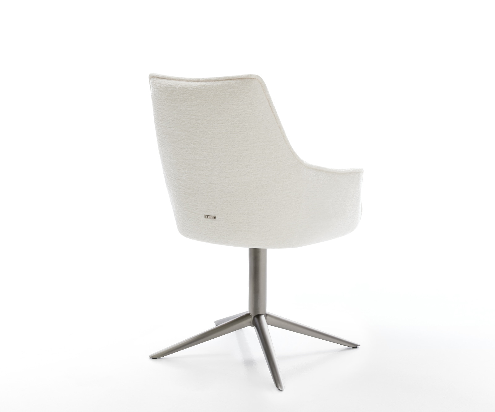 Drehstuhl Alja-Flex mit Armlehnen Bouclé Soft Beige Fußkreuz Graphit 360° drehbar Wippfunktion Taschenfederkern 4