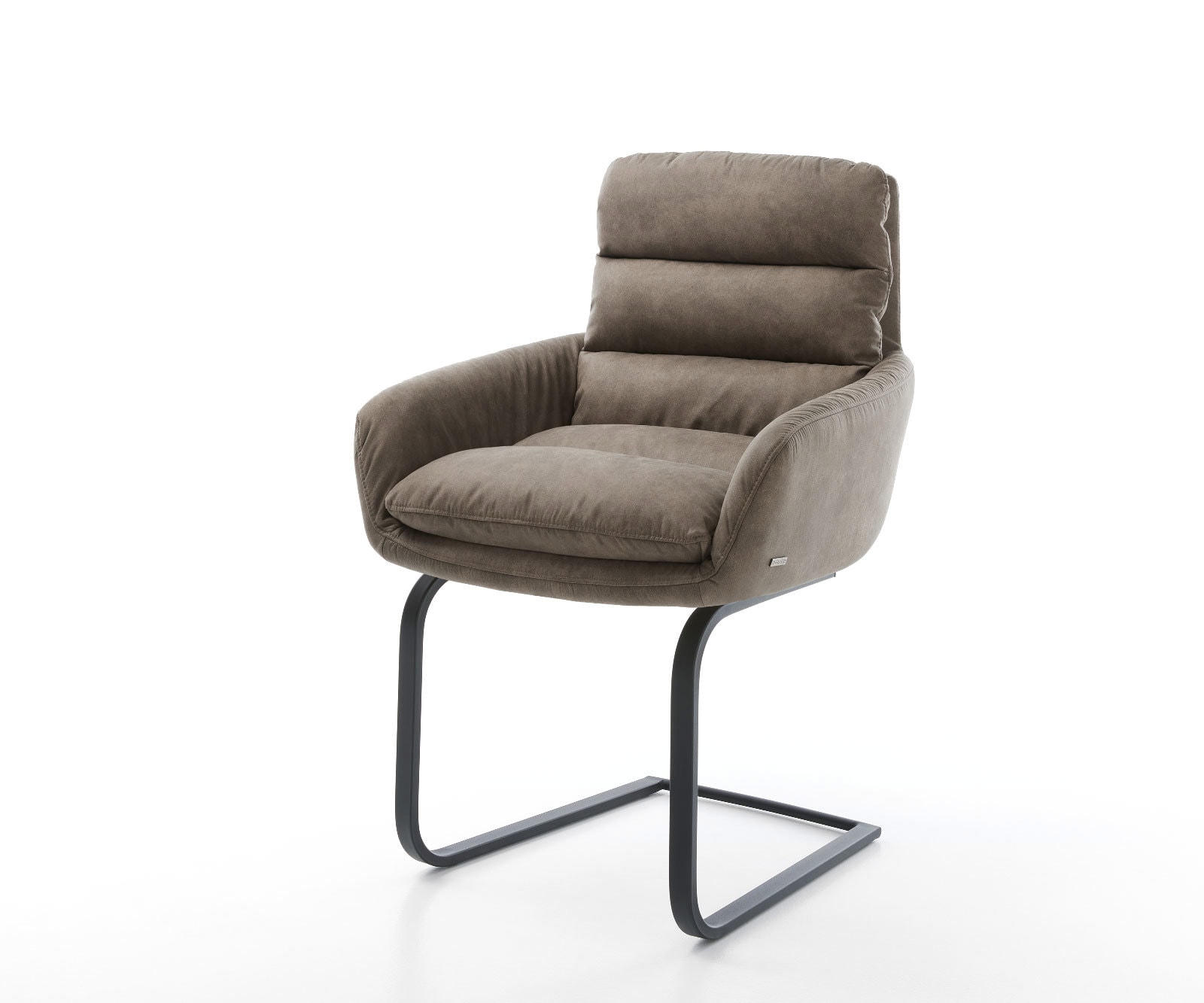 Freischwinger Abelia-Flex mit Armlehnen Mikrofaser Taupe Vintage Freischwinger flach Schwarz