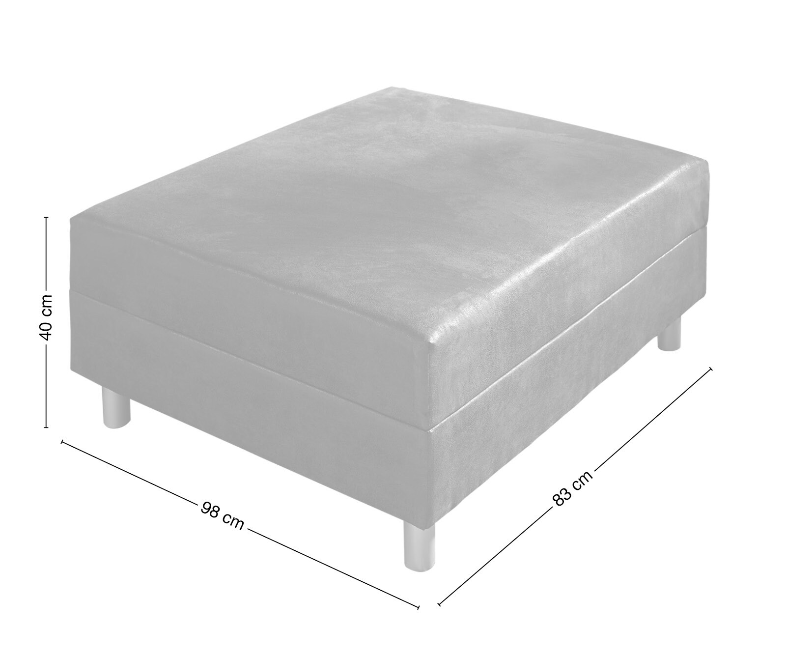 Hocker Clovis Anthrazit Optik B98 x T83 Modul Microvelours 6