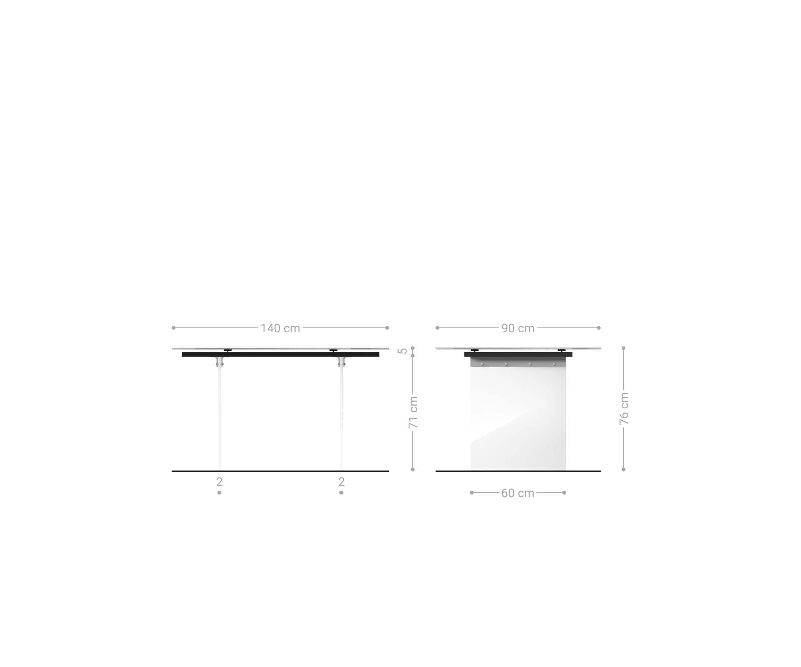 Esstisch Edge 140x90 Glas Antique-braun Gestell Glas 5 Esstisch Edge 140x90 Glas Antique-braun Gestell Glas 5