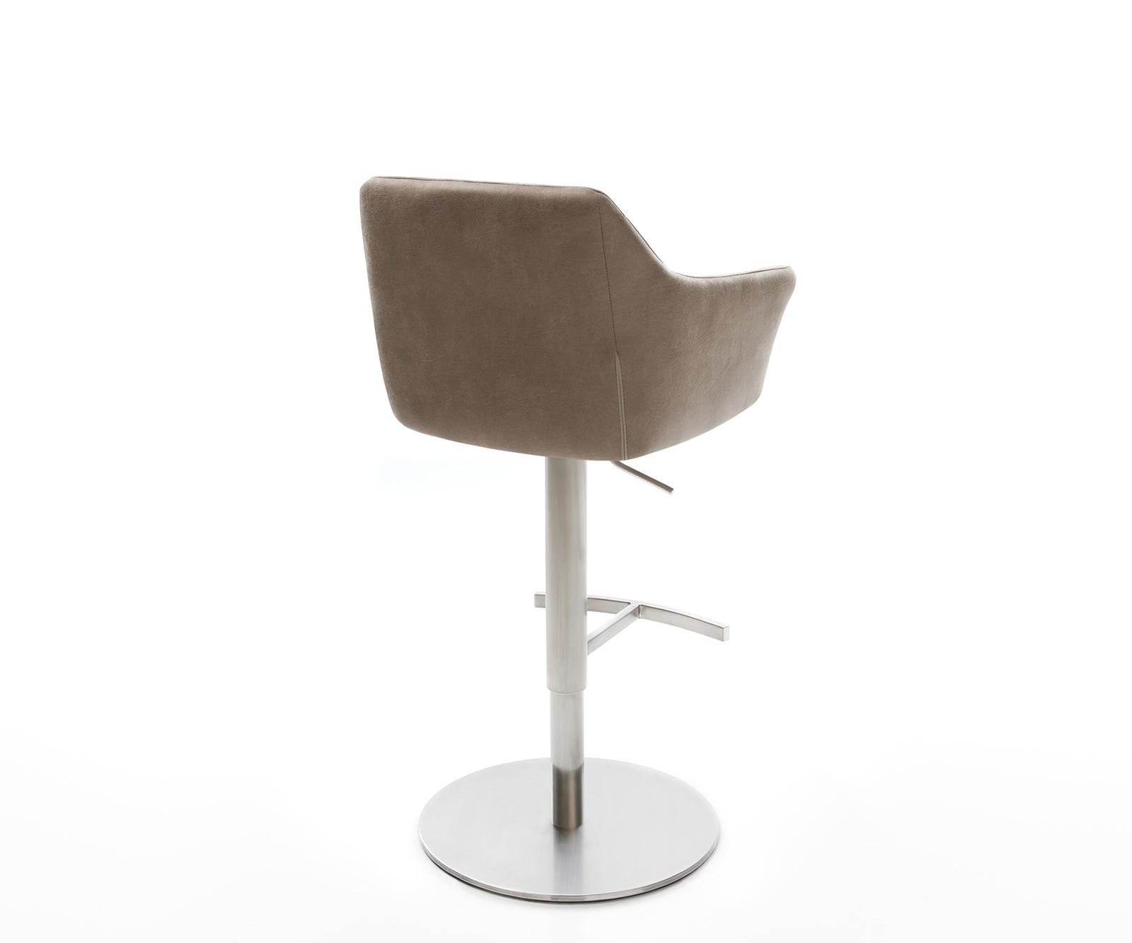 Barstuhl Yulo-Flex Vintage Taupe Drehfuß höhenverstellbar Edelstahl 4