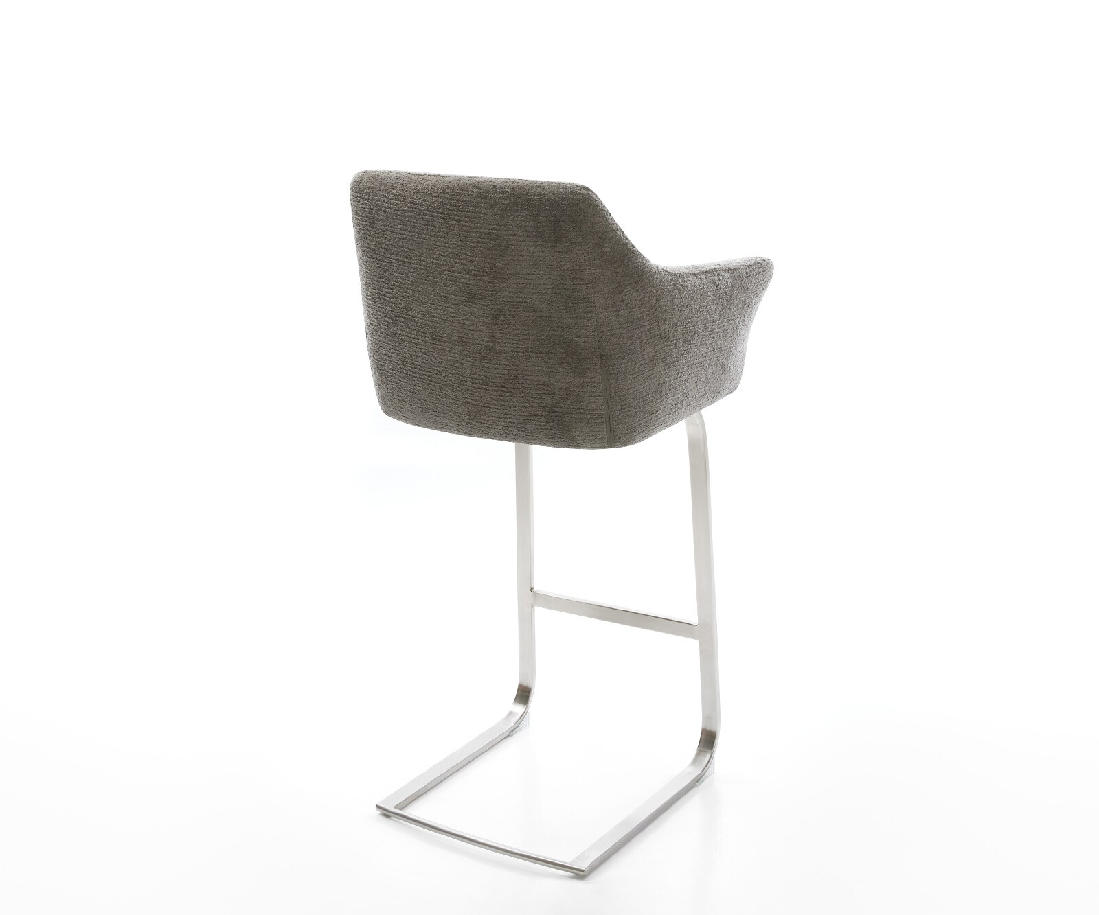 Barstuhl Yulo-Flex Bouclé Soft Schlamm Freischwinger Flach Edelstahl Silberfarben 5