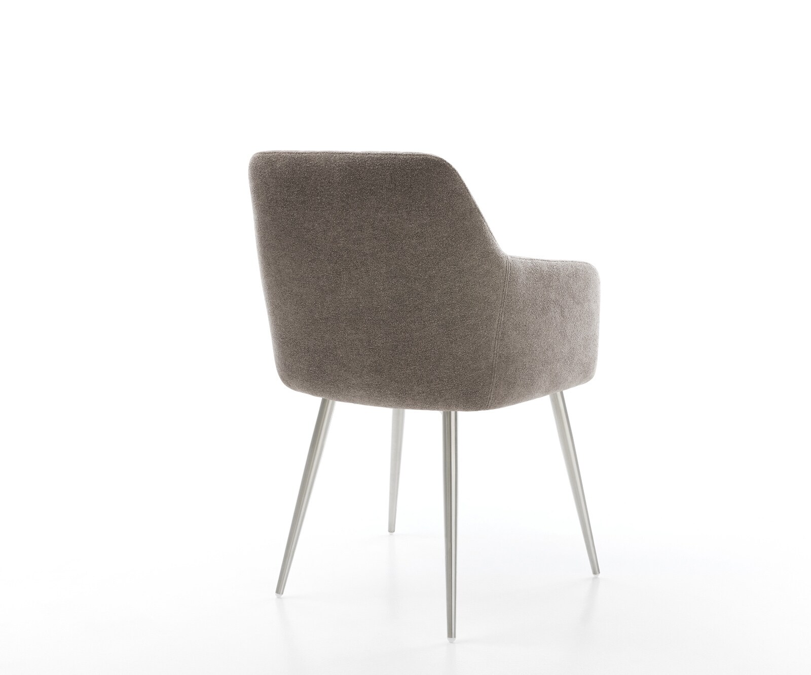 Esszimmerstuhl Greg-Flex Strukturstoff Soft Taupe 4-Fuß konisch Edelstahl Taschenfederkern 4