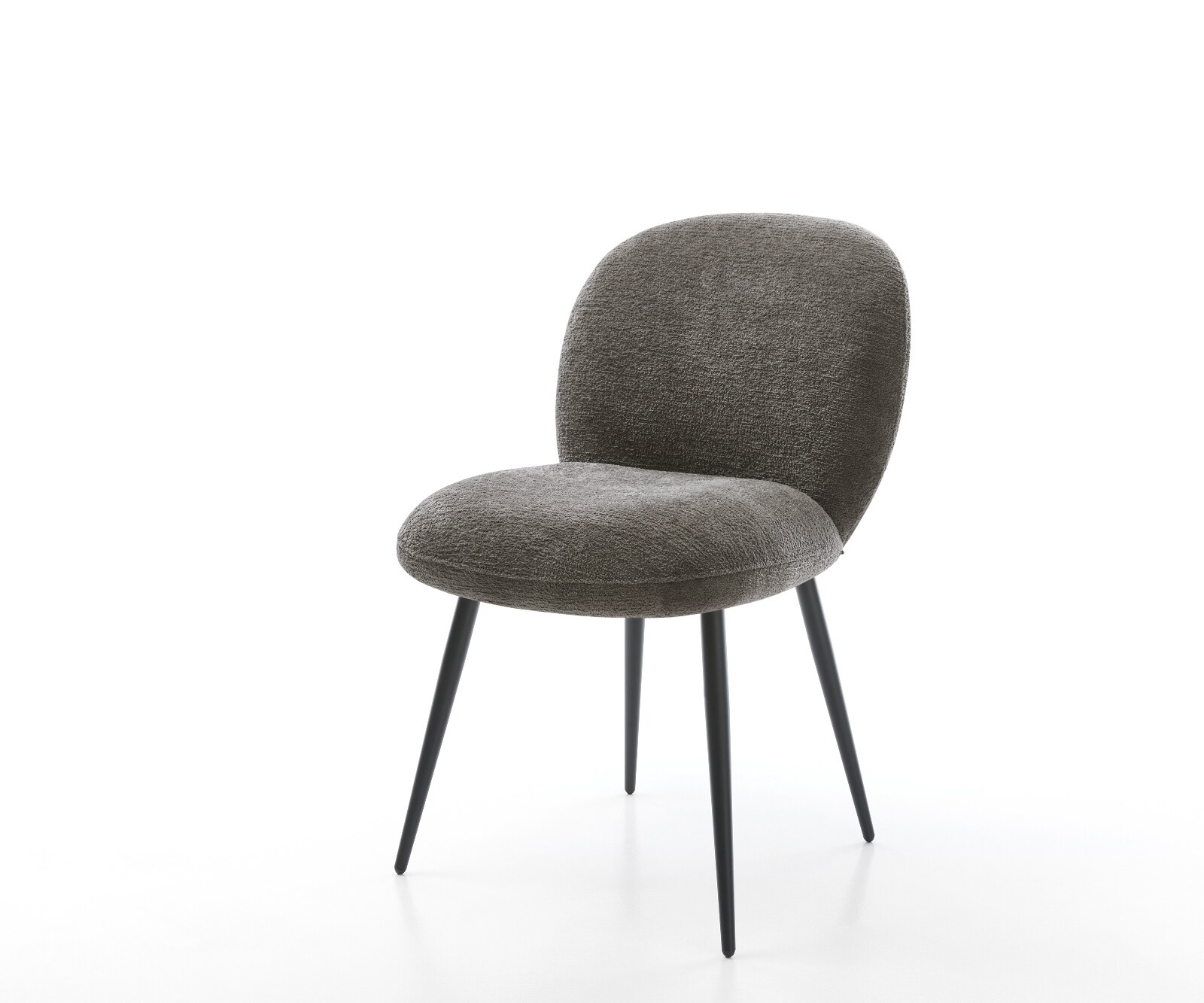 Esszimmerstuhl Nube-Flex Bouclé Soft Schlamm 4-Fuß konisch Schwarz Taschenfederkern 1