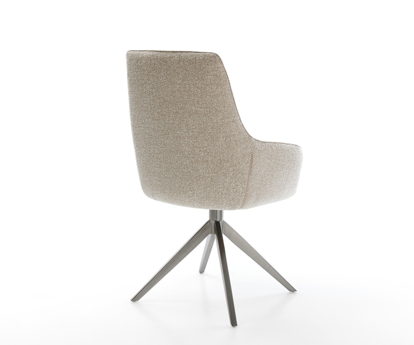 Drehstuhl Zelia-Flex mit Armlehnen Webstoff Soft Beige Kreuzgestell breit Graphit 360° drehbar Wippfunktion Taschenfederkern 4