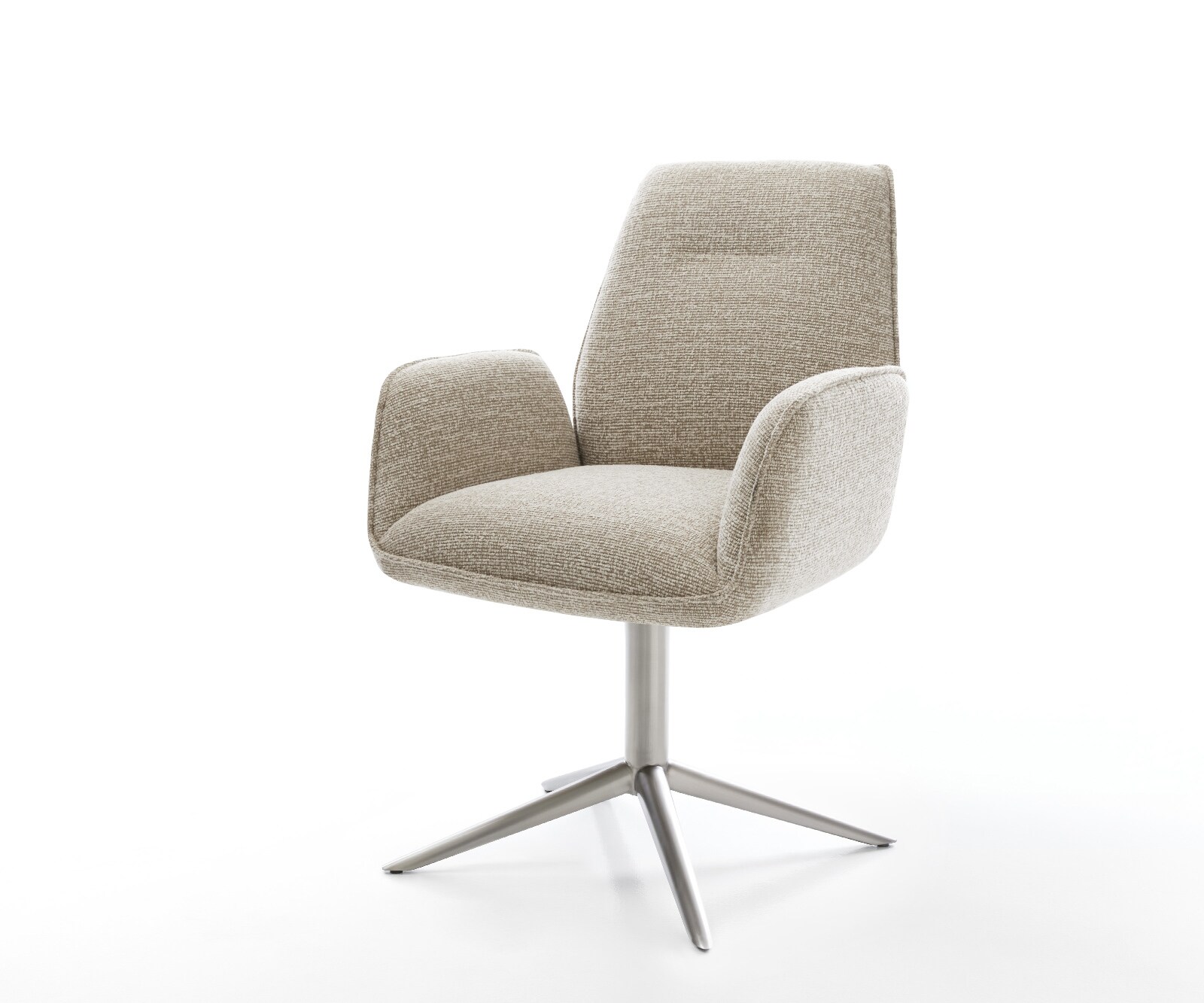 Drehstuhl Zoa-Flex Webstoff Soft Beige Fußkreuz Edelstahl 360° drehbar Wipp günstig online kaufen
