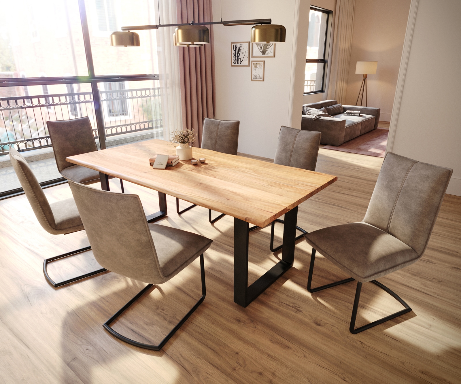 Freischwinger Lelio-Flex Mikrofaser Taupe Vintage Freischwinger rund Schwarz Taschenfederkern 3 Freischwinger Lelio-Flex Mikrofaser Taupe Vintage Freischwinger rund Schwarz Taschenfederkern 3