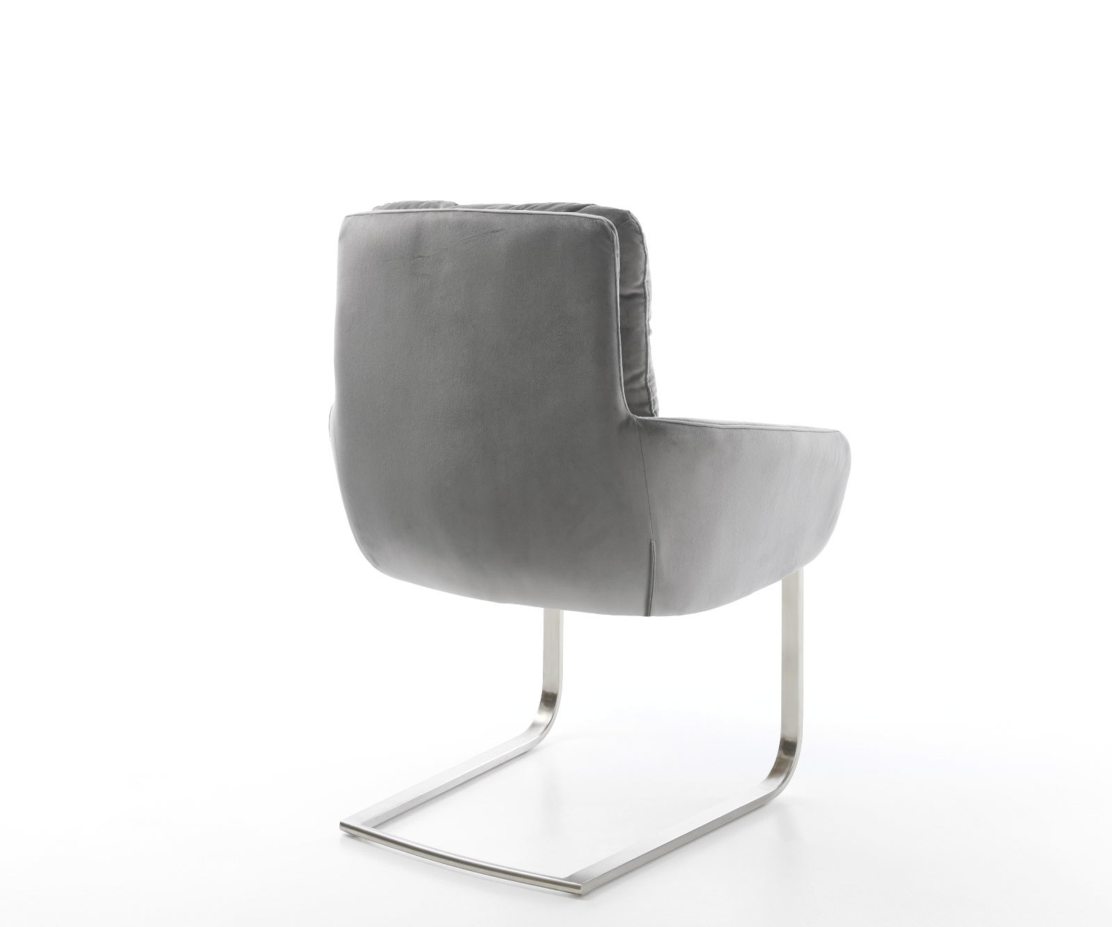 Freischwinger Abelia-Flex mit Armlehnen Samt Grau Freischwinger flach Edelstahl 4 Freischwinger Abelia-Flex mit Armlehnen Samt Grau Freischwinger flach Edelstahl 4