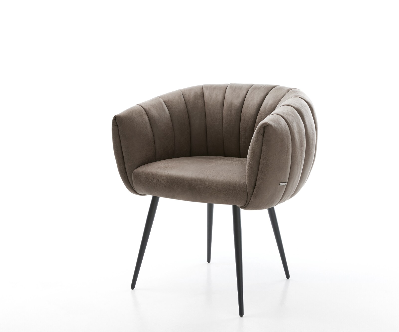 Esszimmerstuhl Jada-Flex Mikrofaser Taupe Vintage 4-Fuß konisch Schwarz Taschenfederkern