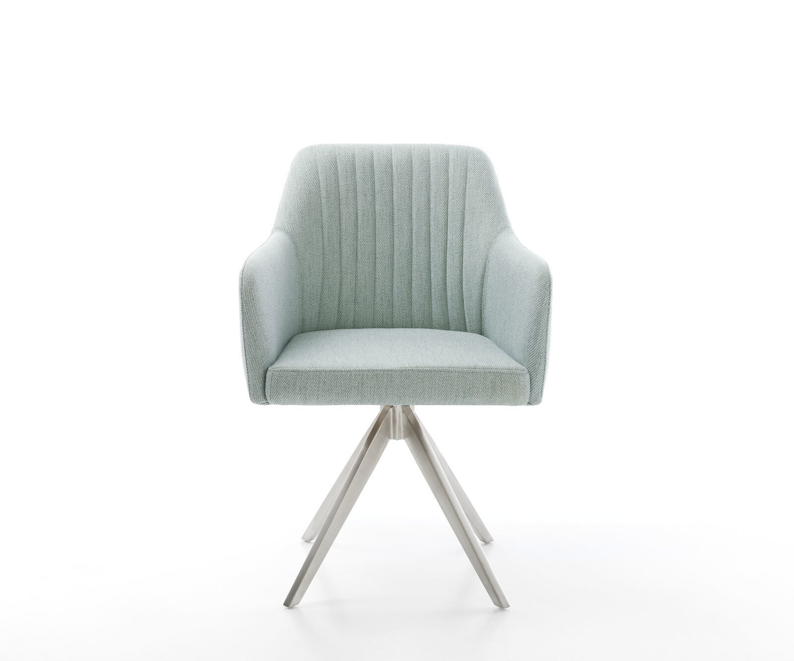 Drehstuhl Greg-Flex Stripes Mint Kreuzgestell kantig Edelstahl 180° drehbar 1