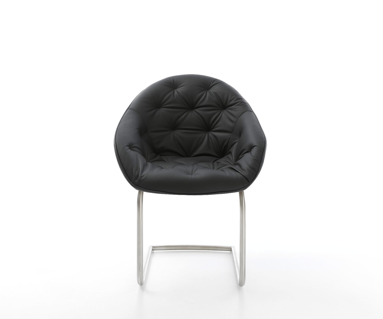 Freischwinger Gaio-Flex Echt-Leder Schwarz Freischwinger rund Edelstahl 1 Freischwinger Gaio-Flex Echt-Leder Schwarz Freischwinger rund Edelstahl 1