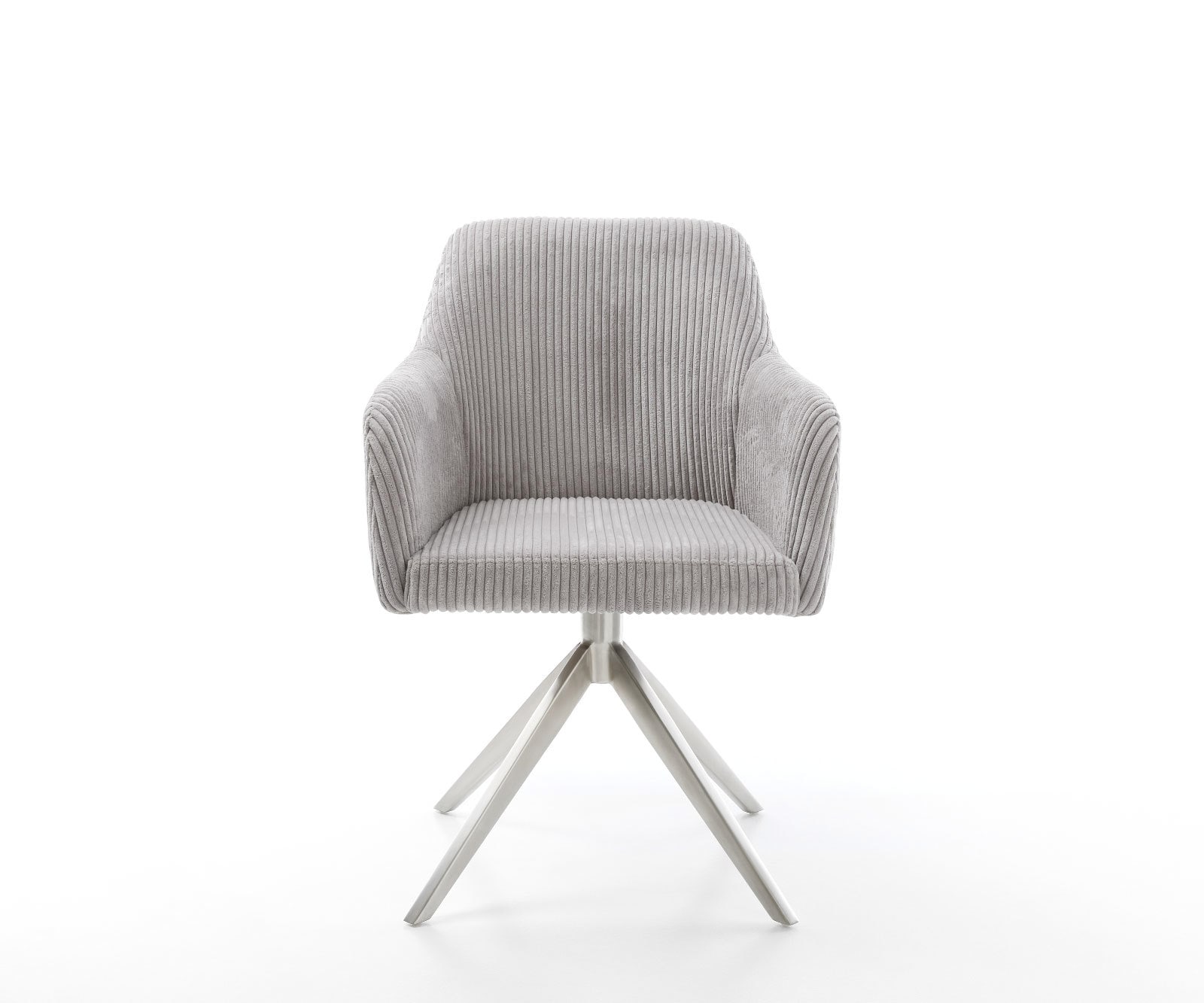 Drehstuhl Greg-Flex Cord Silbergrau Kreuzgestell breit Edelstahl 360° drehbar Wippfunktion Taschenfederkern 1 Drehstuhl Greg-Flex Cord Silbergrau Kreuzgestell breit Edelstahl 360° drehbar Wippfunktion Taschenfederkern 1