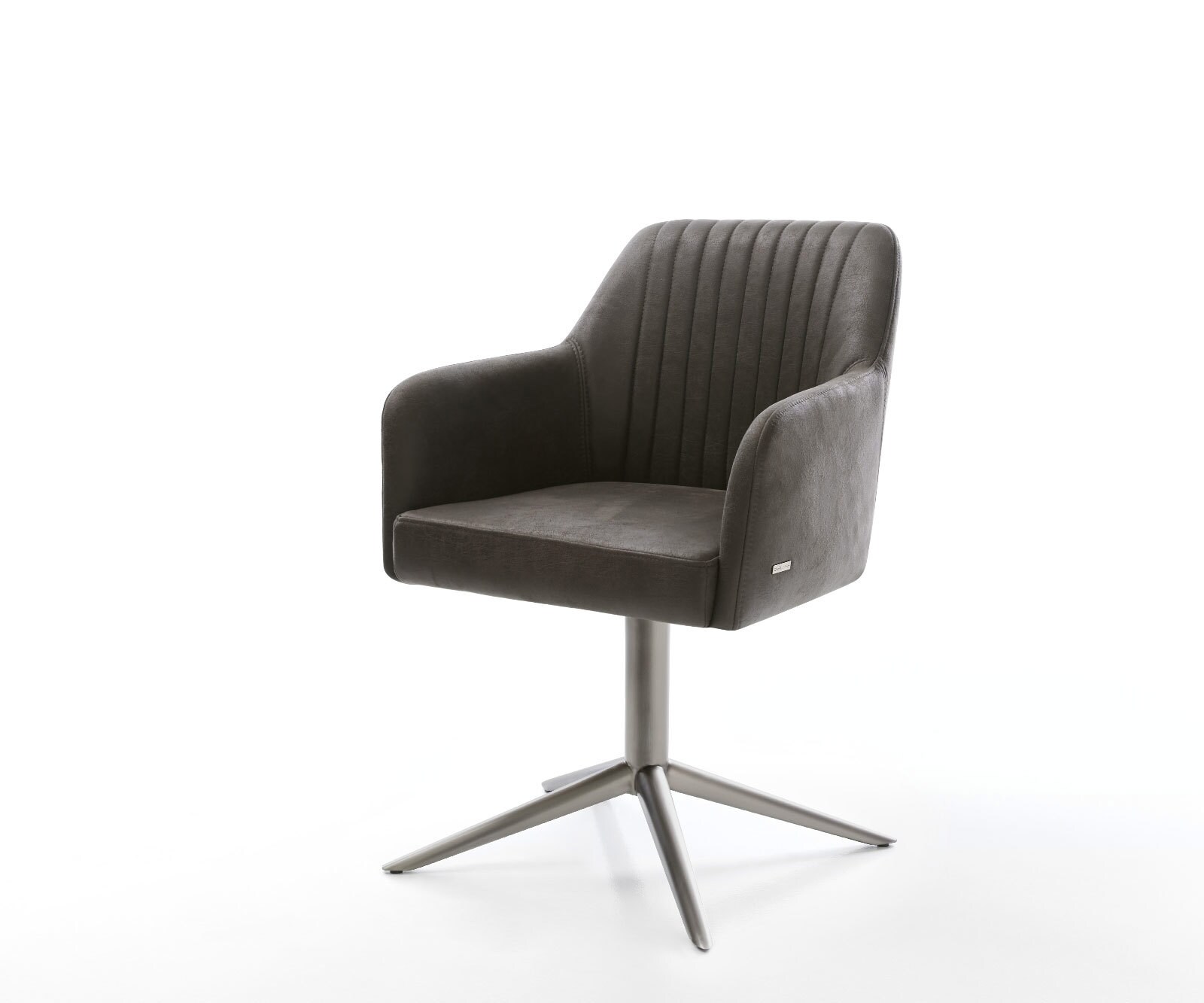 Drehstuhl Greg-Flex Mikrofaser Anthrazit Vintage Fußkreuz Graphit 360° dreh günstig online kaufen