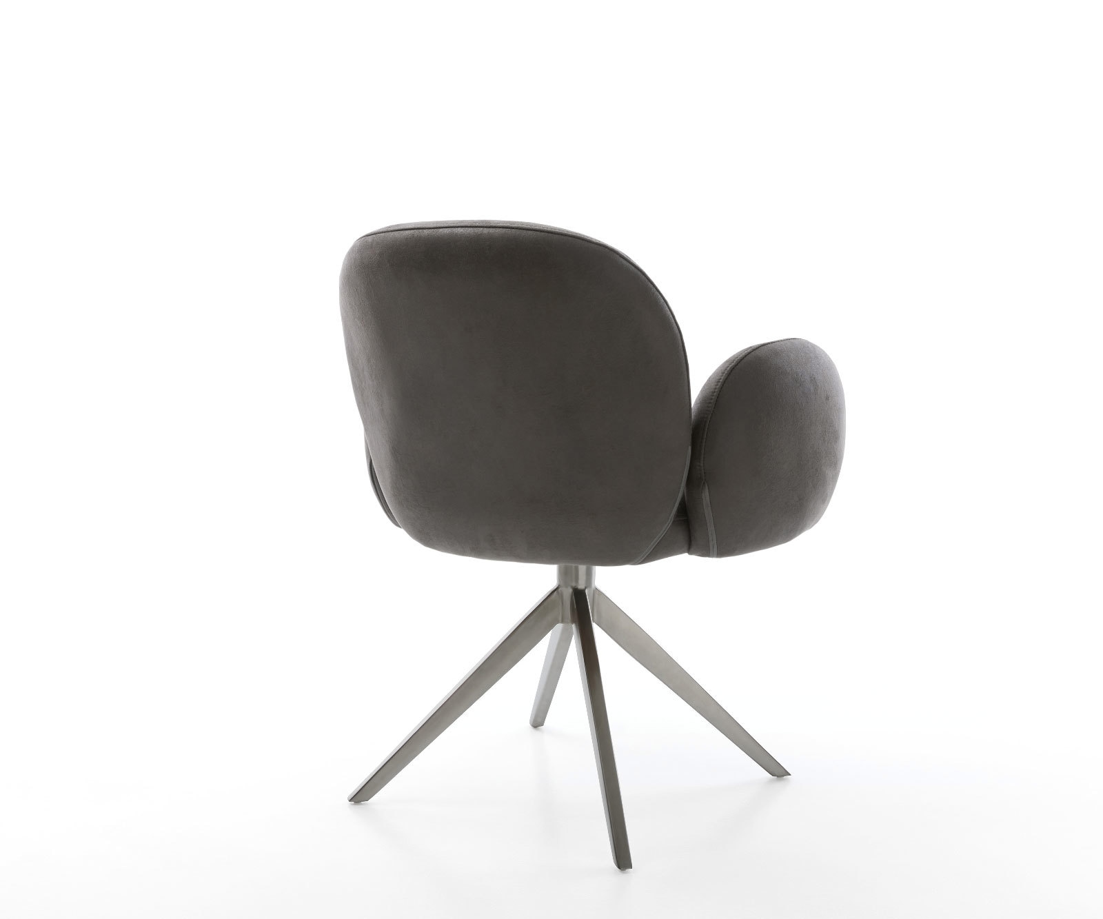 Drehstuhl Nube-Flex mit Armlehnen Mikrofaser Anthrazit Vintage Kreuzgestell breit Graphit 360° drehbar Wippfunktion Taschenfederkern 5