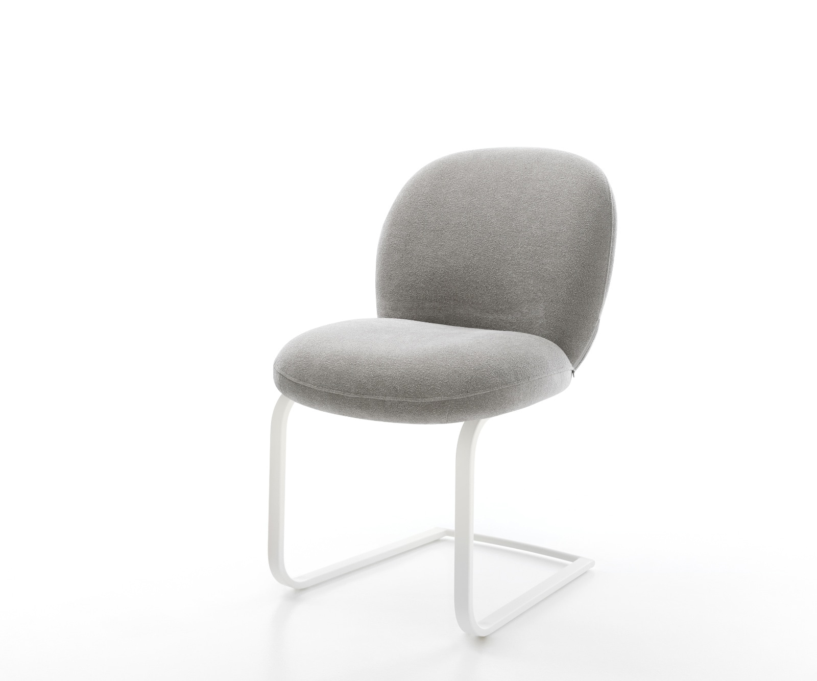 Freischwinger Nube-Flex Strukturstoff Soft Grau Freischwinger flach Weiß Taschenfederkern