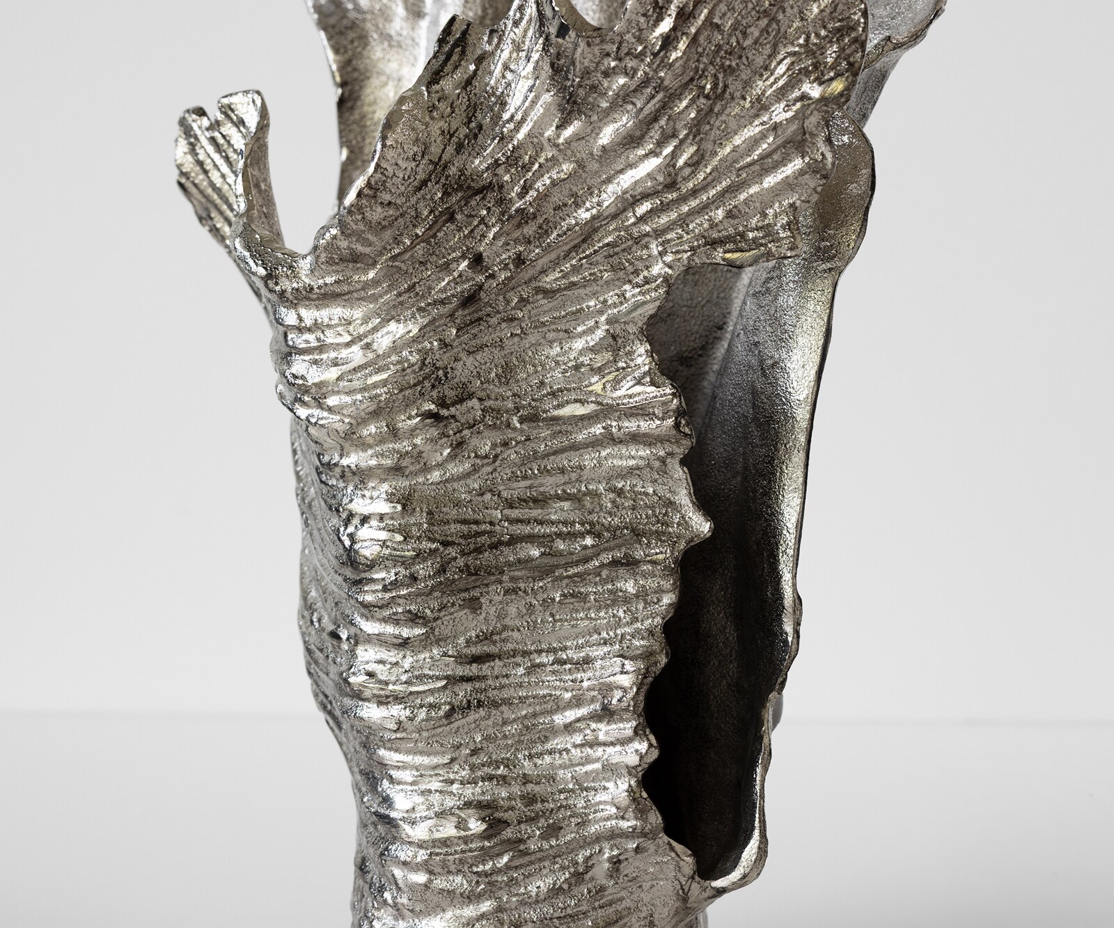 Vase Corallo B43 x T24 x H61 cm Aluminium Platin Handgemacht 4