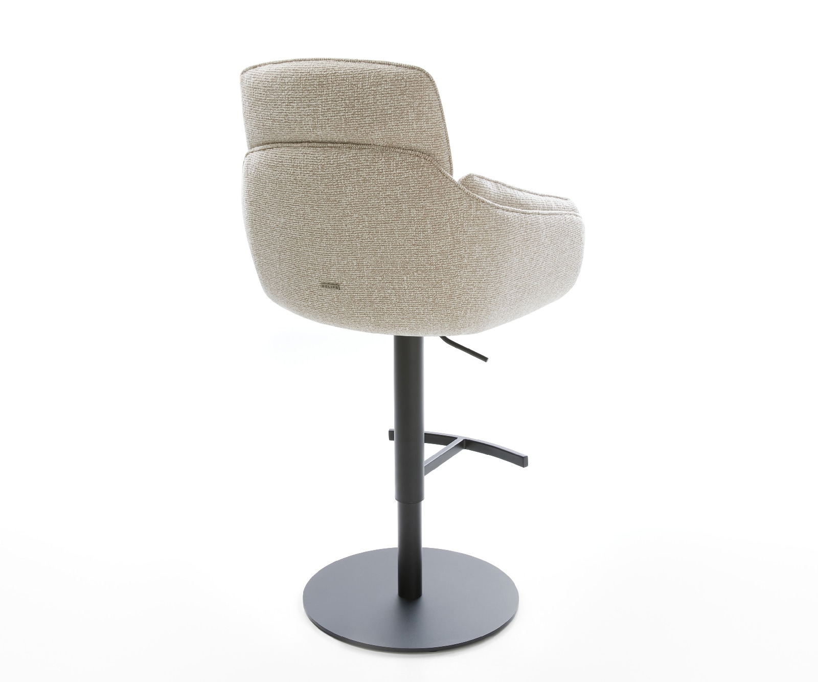 Barstuhl Luan-Flex Webstoff Soft Beige Drehfuß höhenverstellbar Metall Schwarz 4