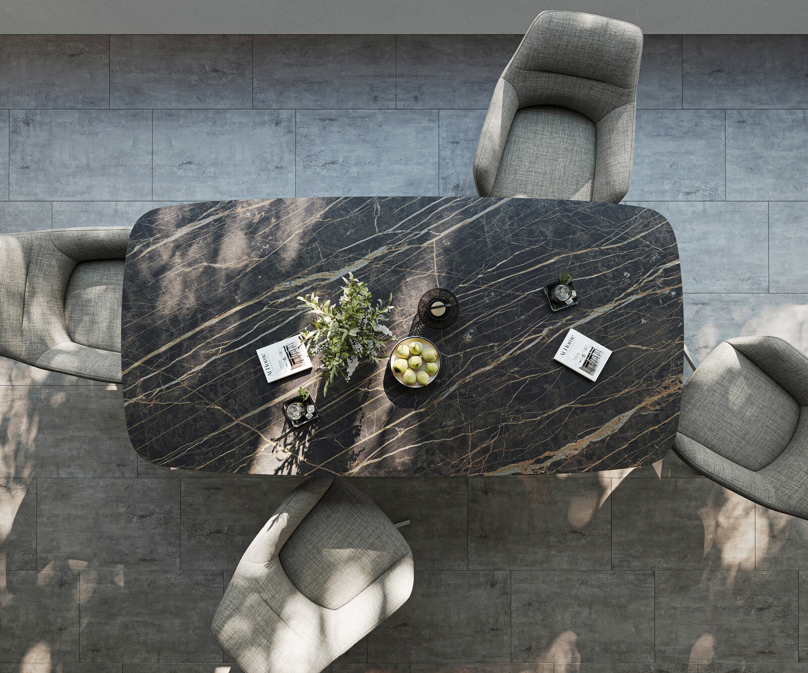 Outdoortisch Edge Boot 200x100 cm Keramik Laminam® Noir Desir Braun Kreuzgestell Rechteck Schwarz 5