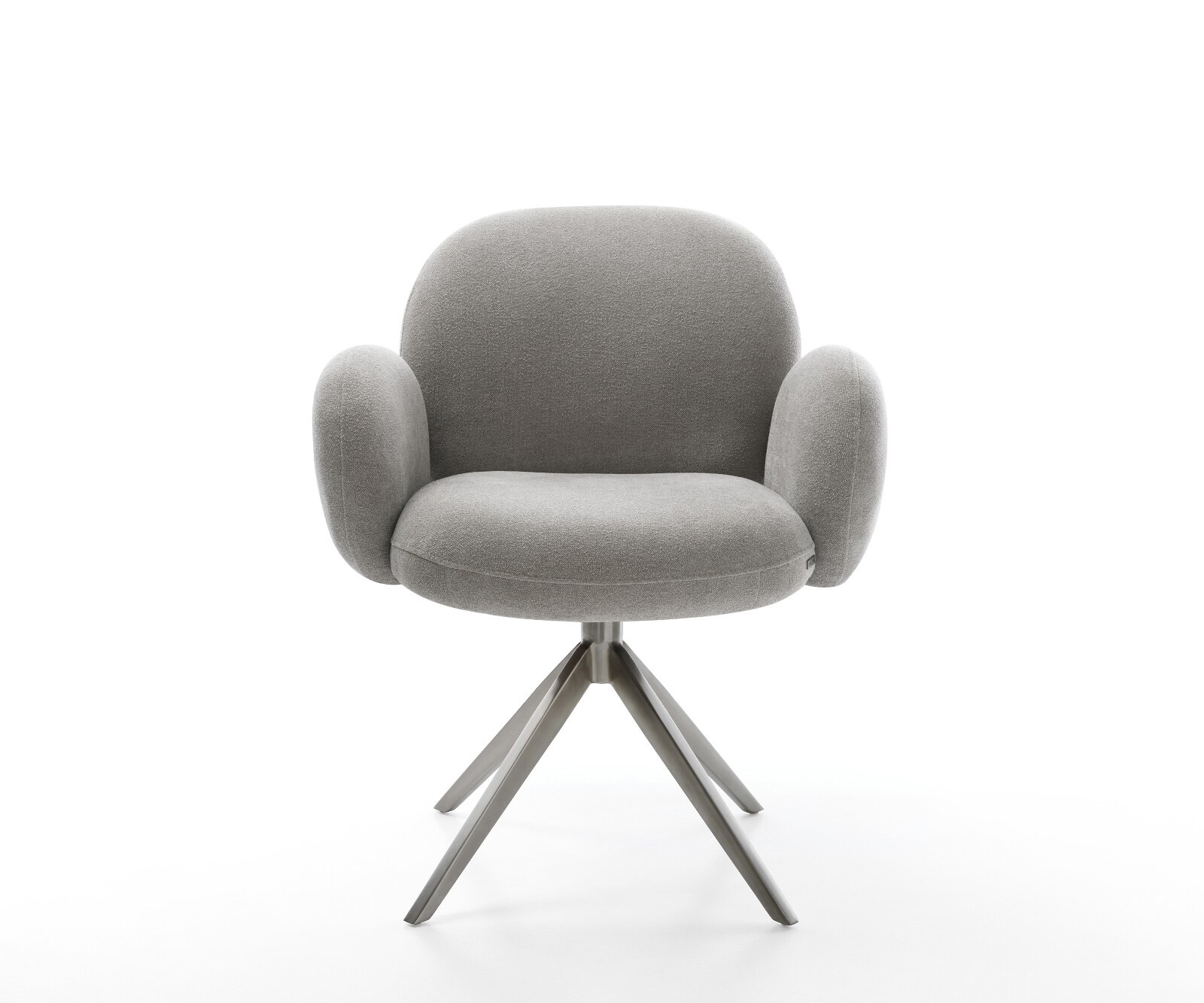 Drehstuhl Nube-Flex mit Armlehnen Strukturstoff Soft Grau Kreuzgestell breit Graphit 360° drehbar Wippfunktion Taschenfederkern 2